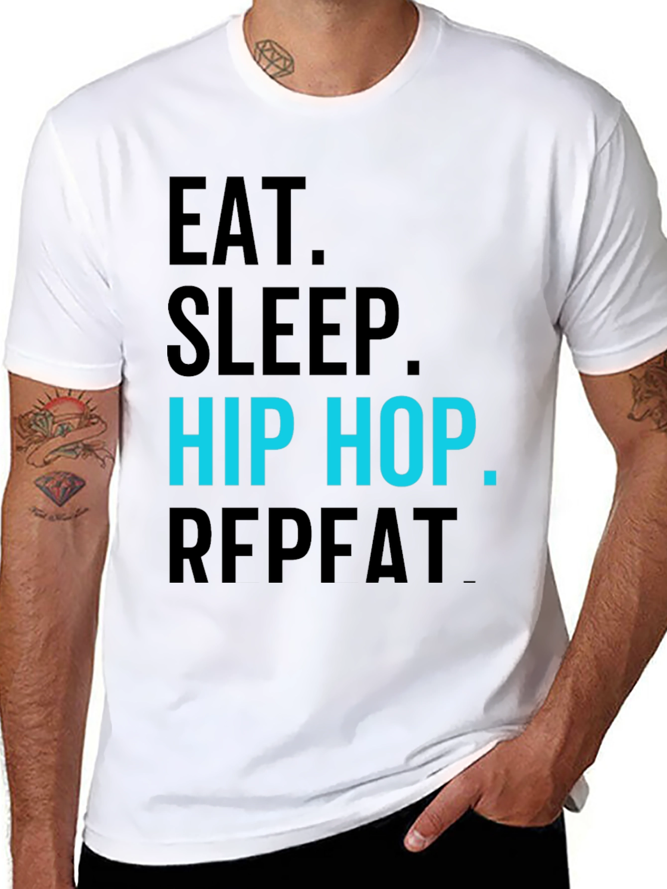 Eat Sleep Hip Hop Repeat Black T-Shirt