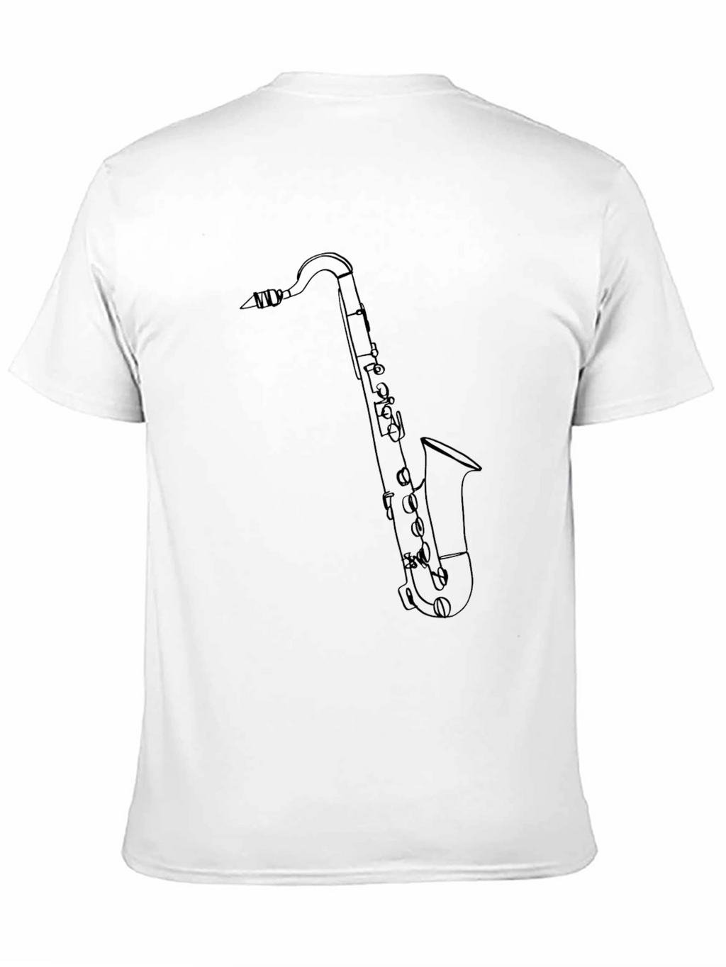 Saxophone Outline Graphic Tee - Black Cotton Blend