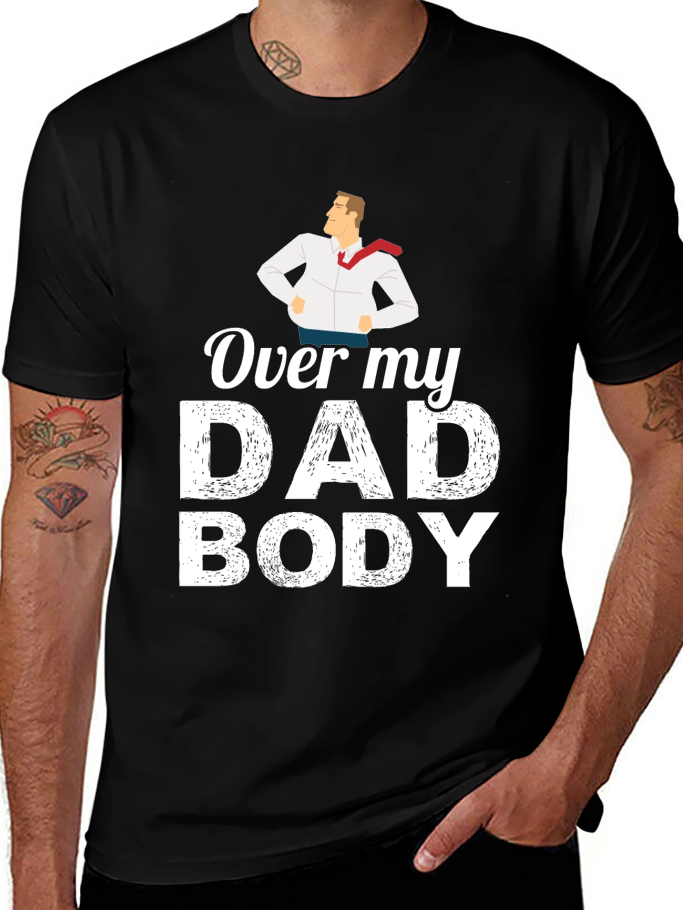 Over My Dad Body T-Shirt - Funny Fathers Day Tee