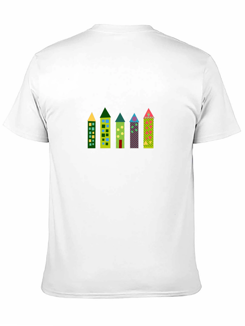 Funky Building Print Black T-Shirt