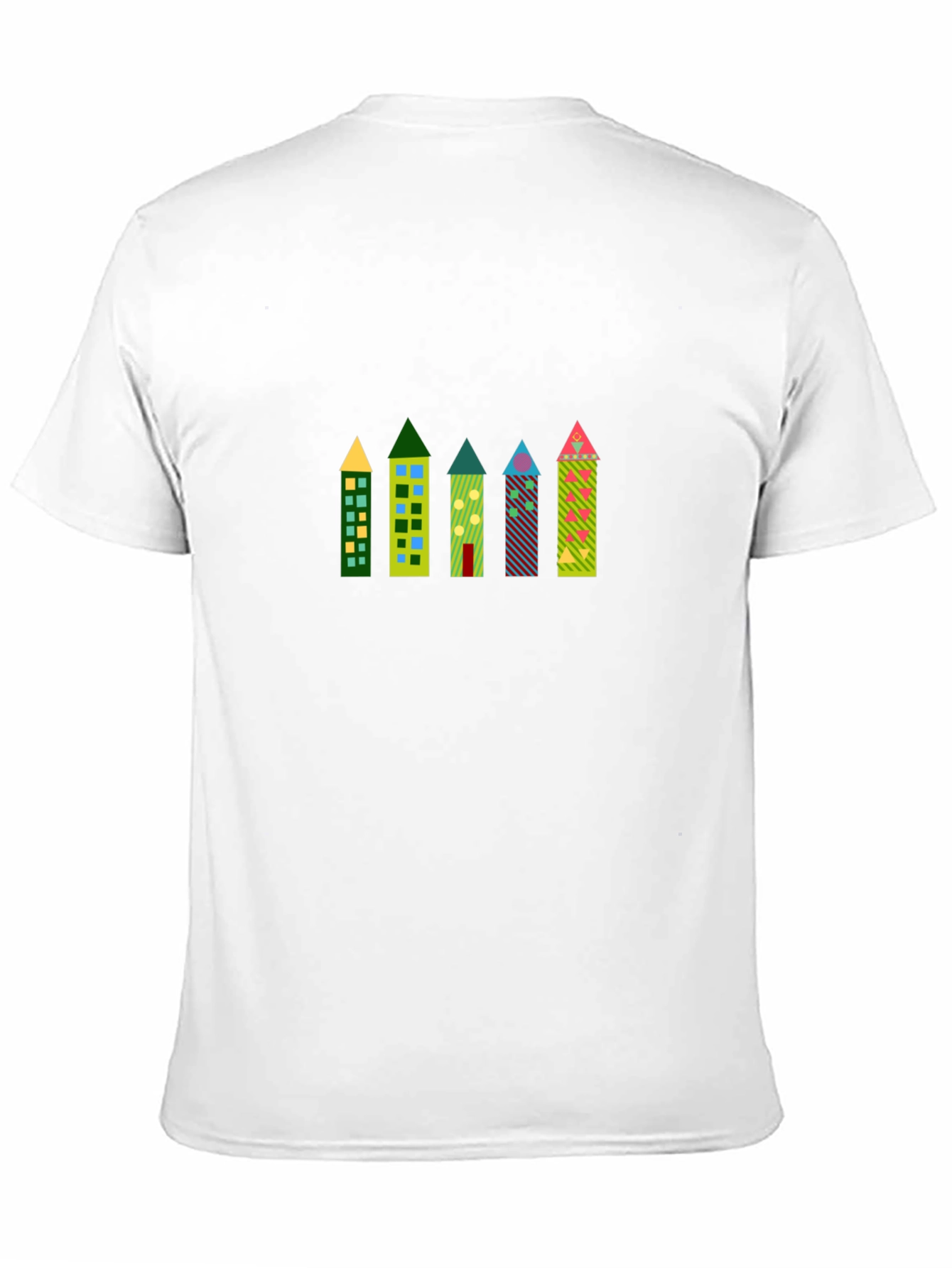 Funky Building Print Black T-Shirt
