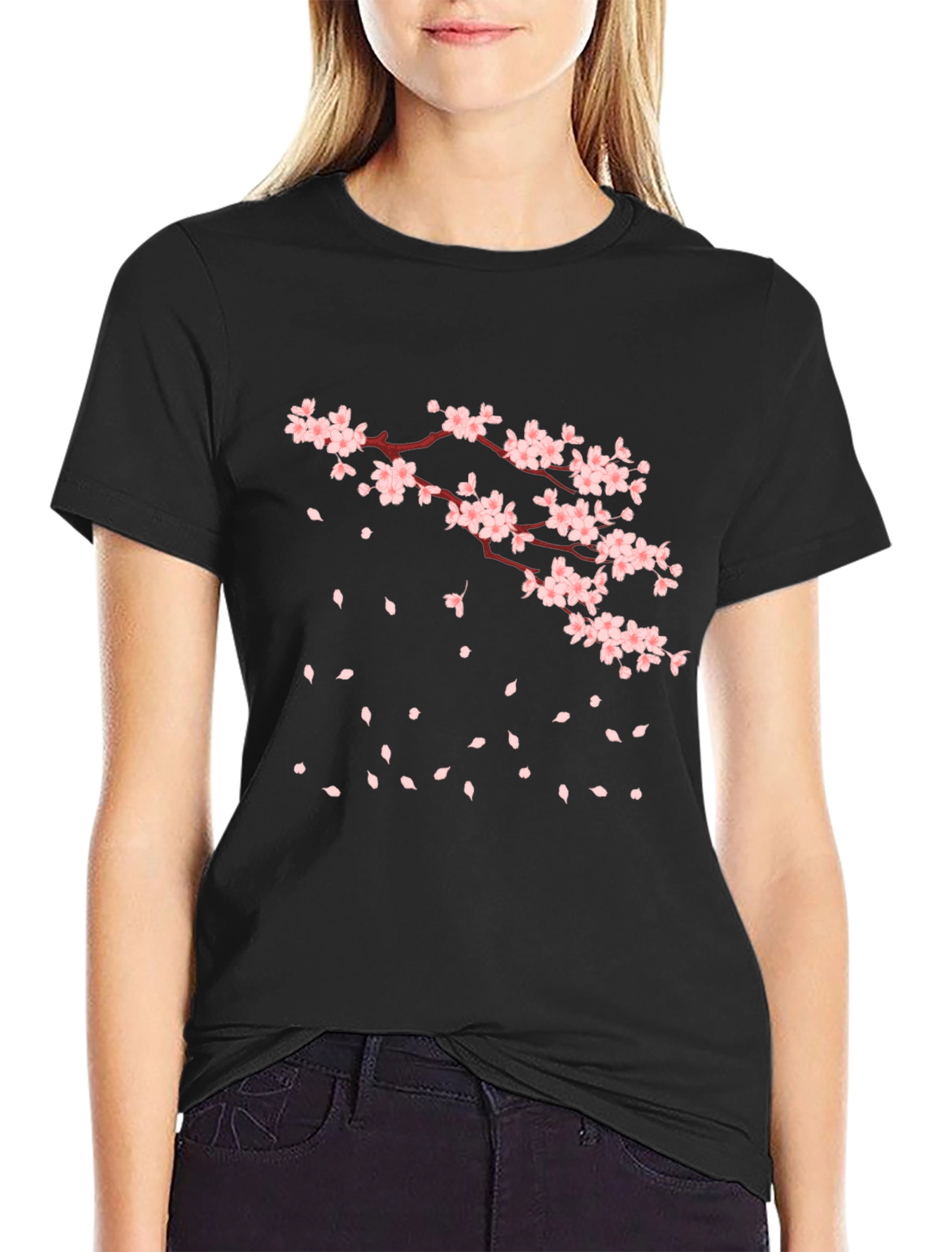 Black Cherry Blossom Graphic Tee