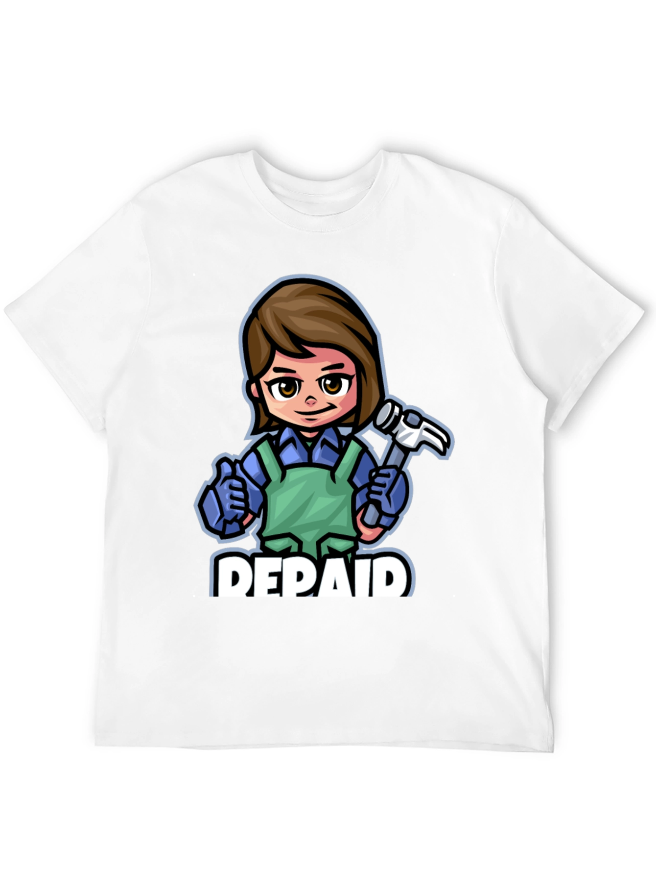 DEPAID Woman Cartoon Handyman T-Shirt