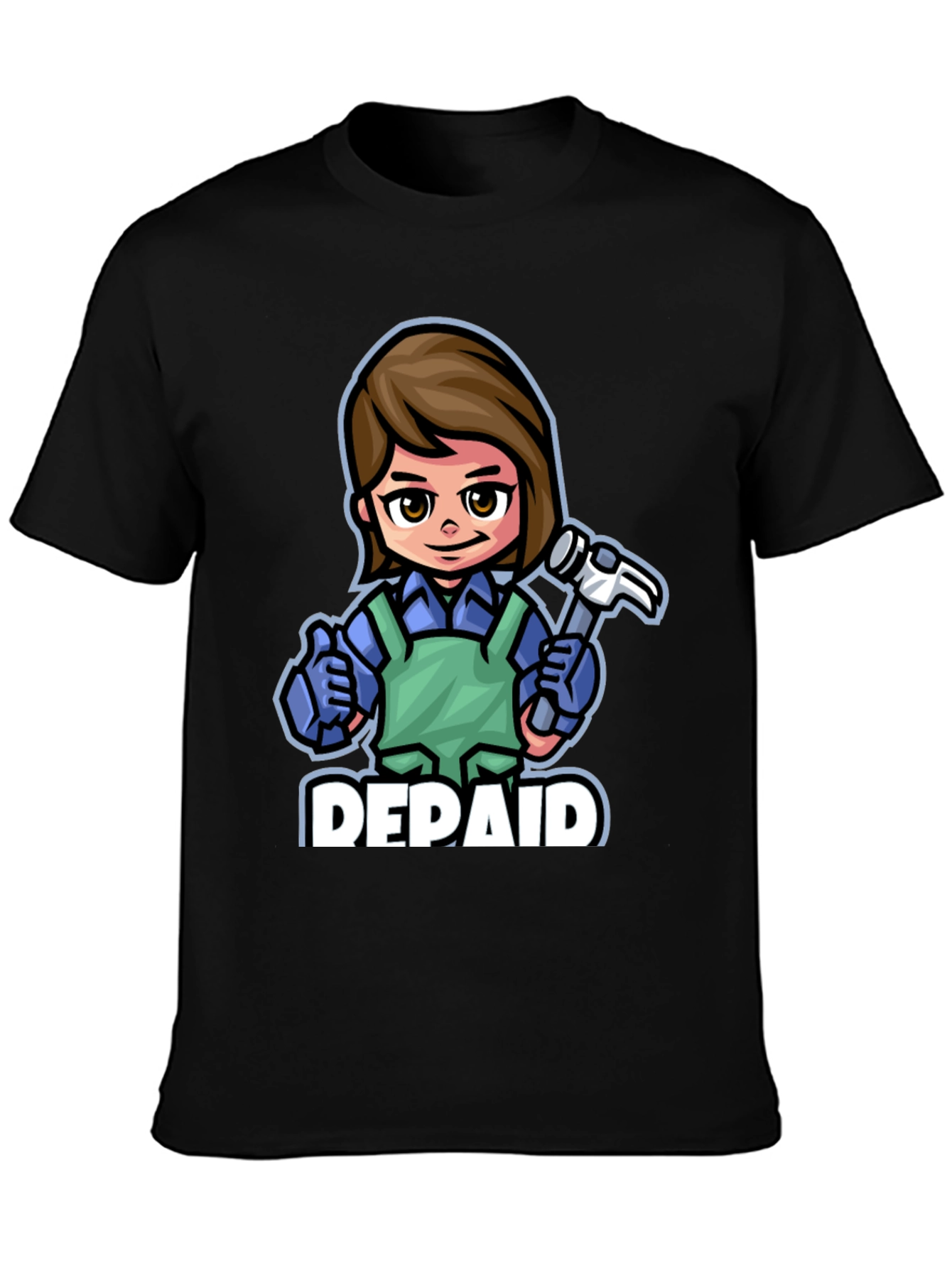 DEPAID Woman Cartoon Handyman T-Shirt