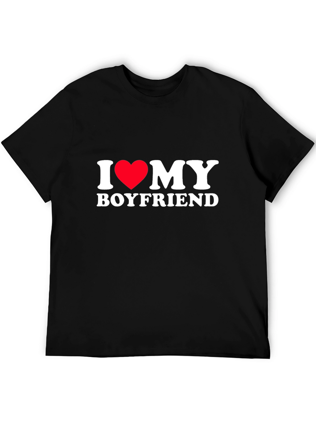 I Heart My Boyfriend Tee - Black Cotton Blend