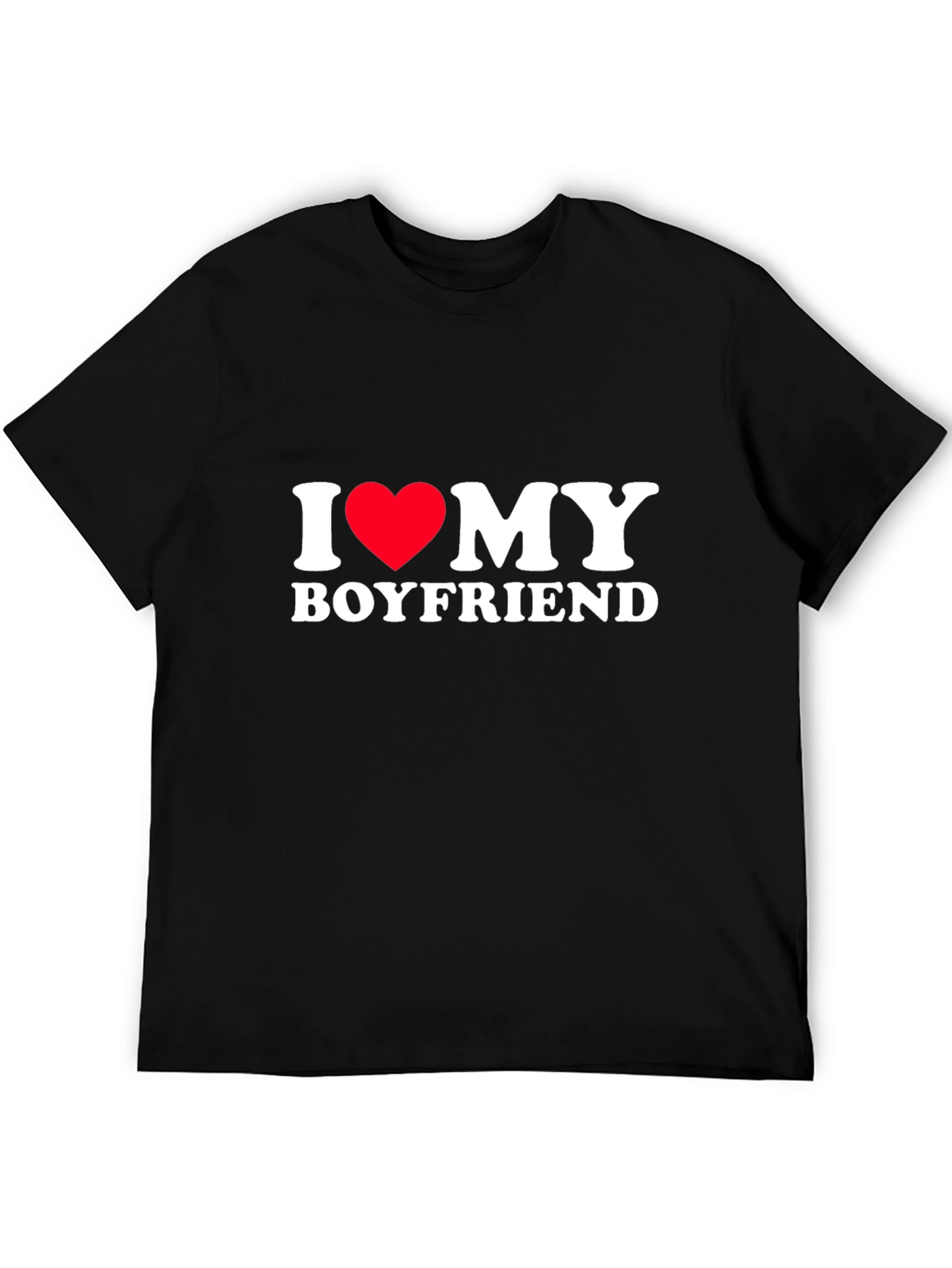 I Heart My Boyfriend Tee - Black Cotton Blend