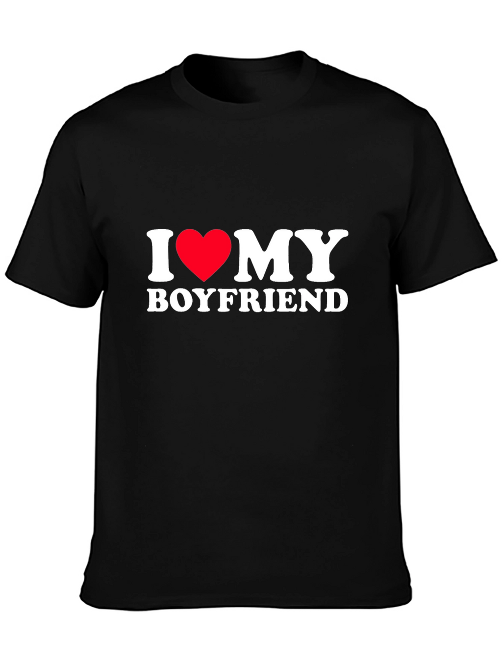 I Heart My Boyfriend Tee - Black Cotton Blend