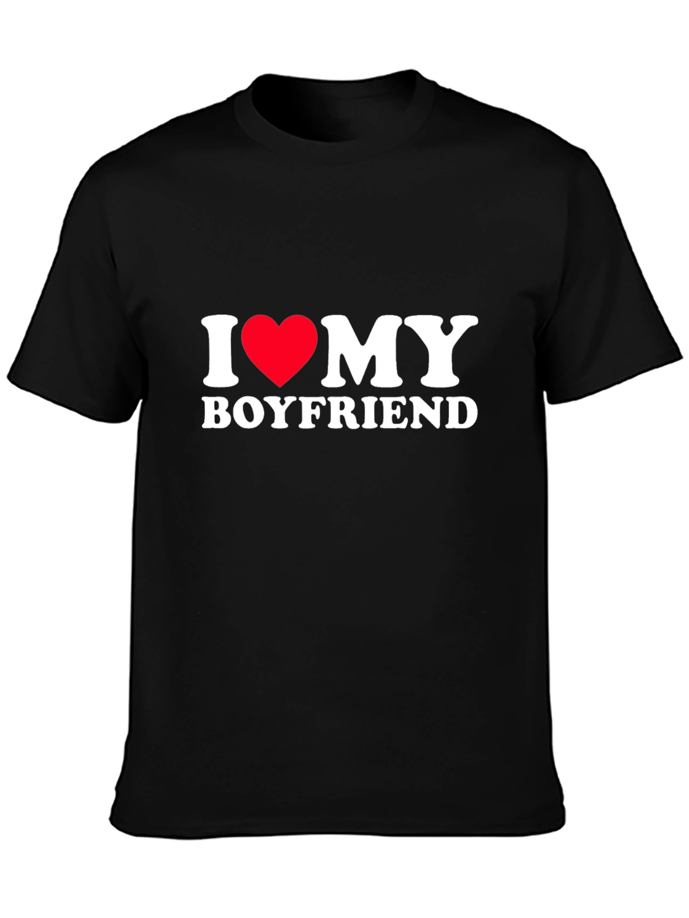 I Heart My Boyfriend Tee - Black Cotton Blend