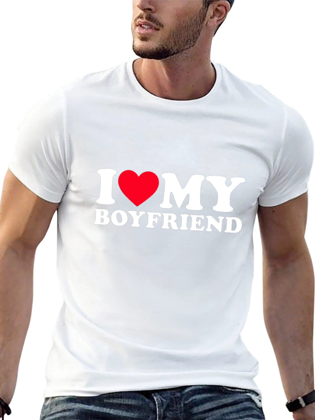 I Heart My Boyfriend Tee - Black Cotton Blend