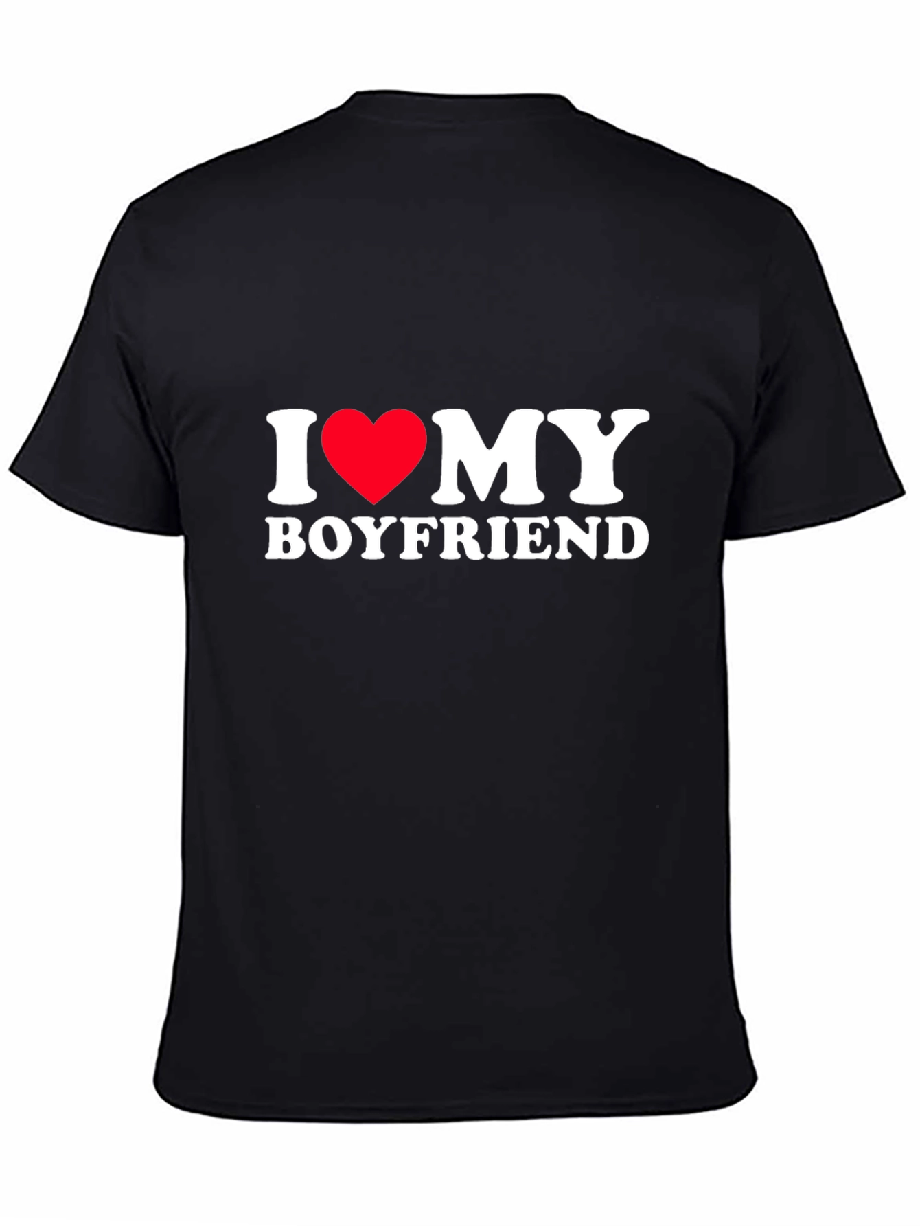 I Heart My Boyfriend Tee - Black Cotton Blend