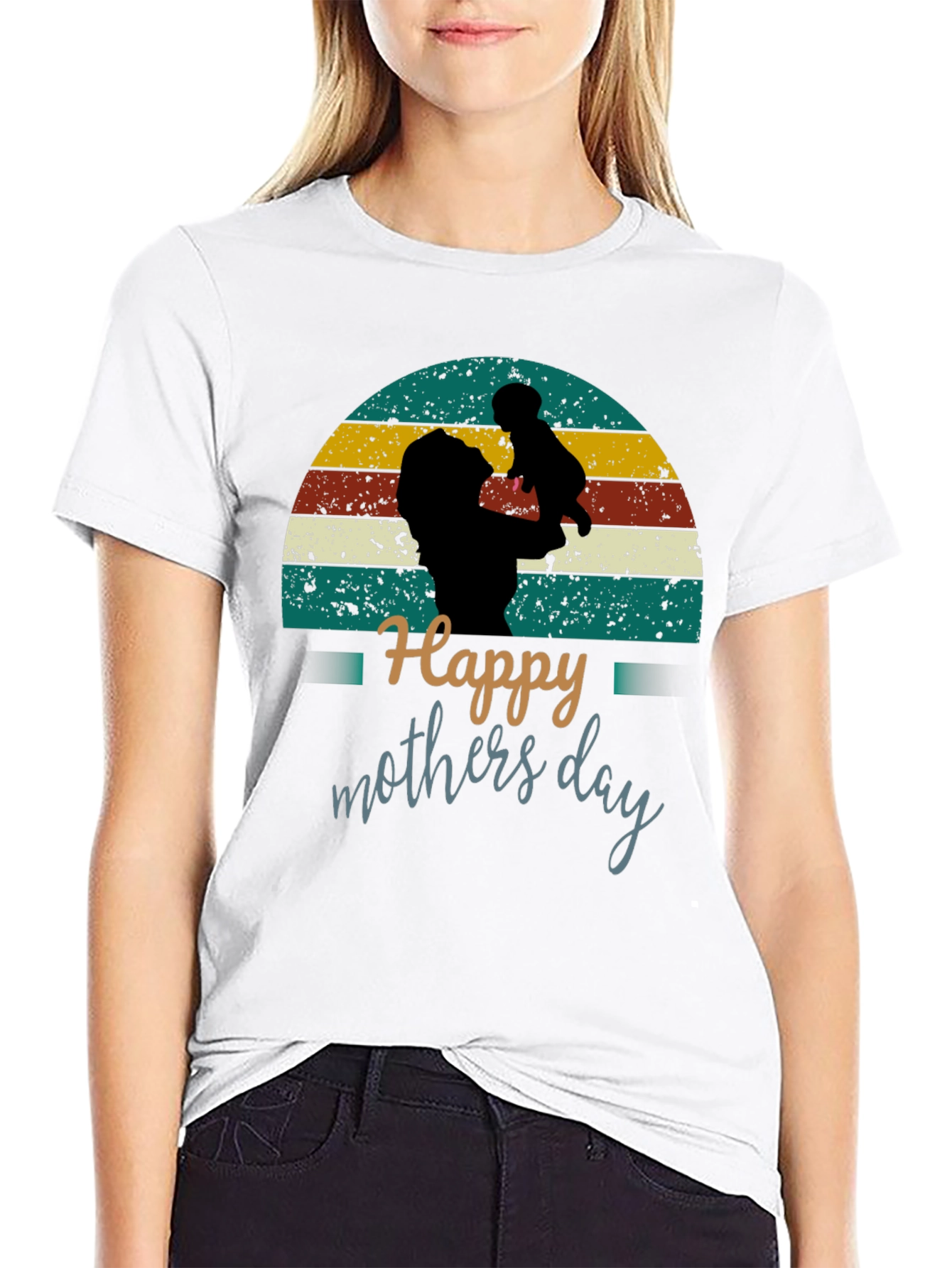 Happy Mothers Day Graphic Tee - Retro Style