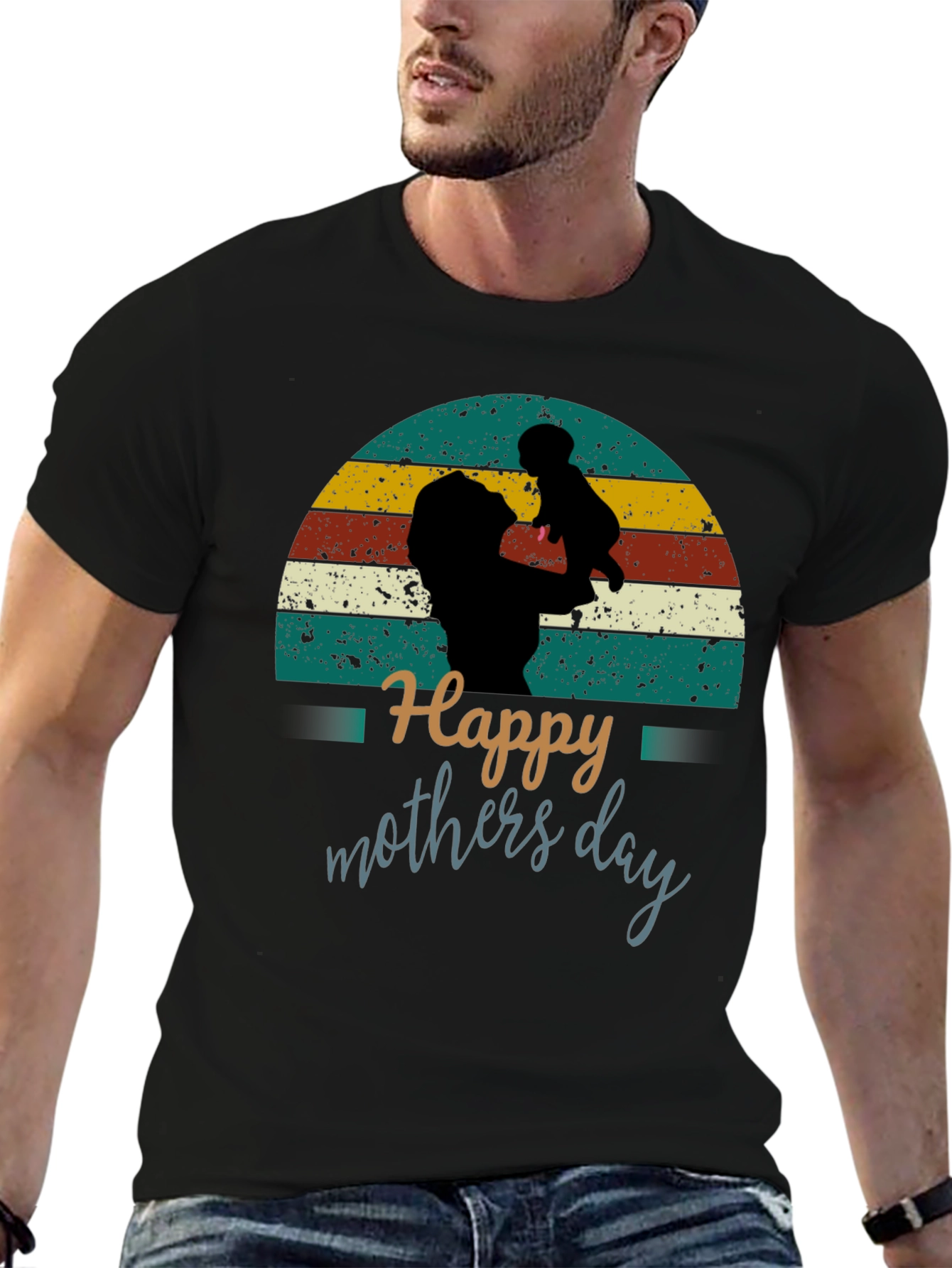Happy Mothers Day Graphic Tee - Retro Style