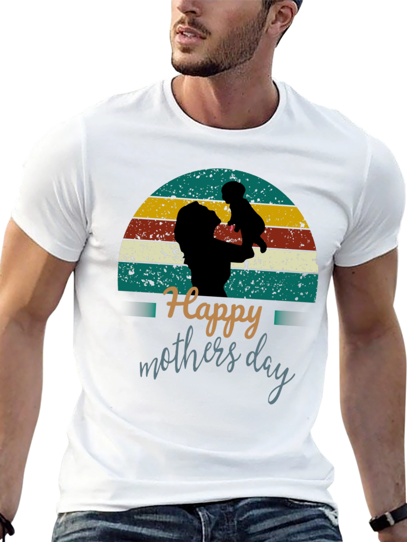 Happy Mothers Day Graphic Tee - Retro Style