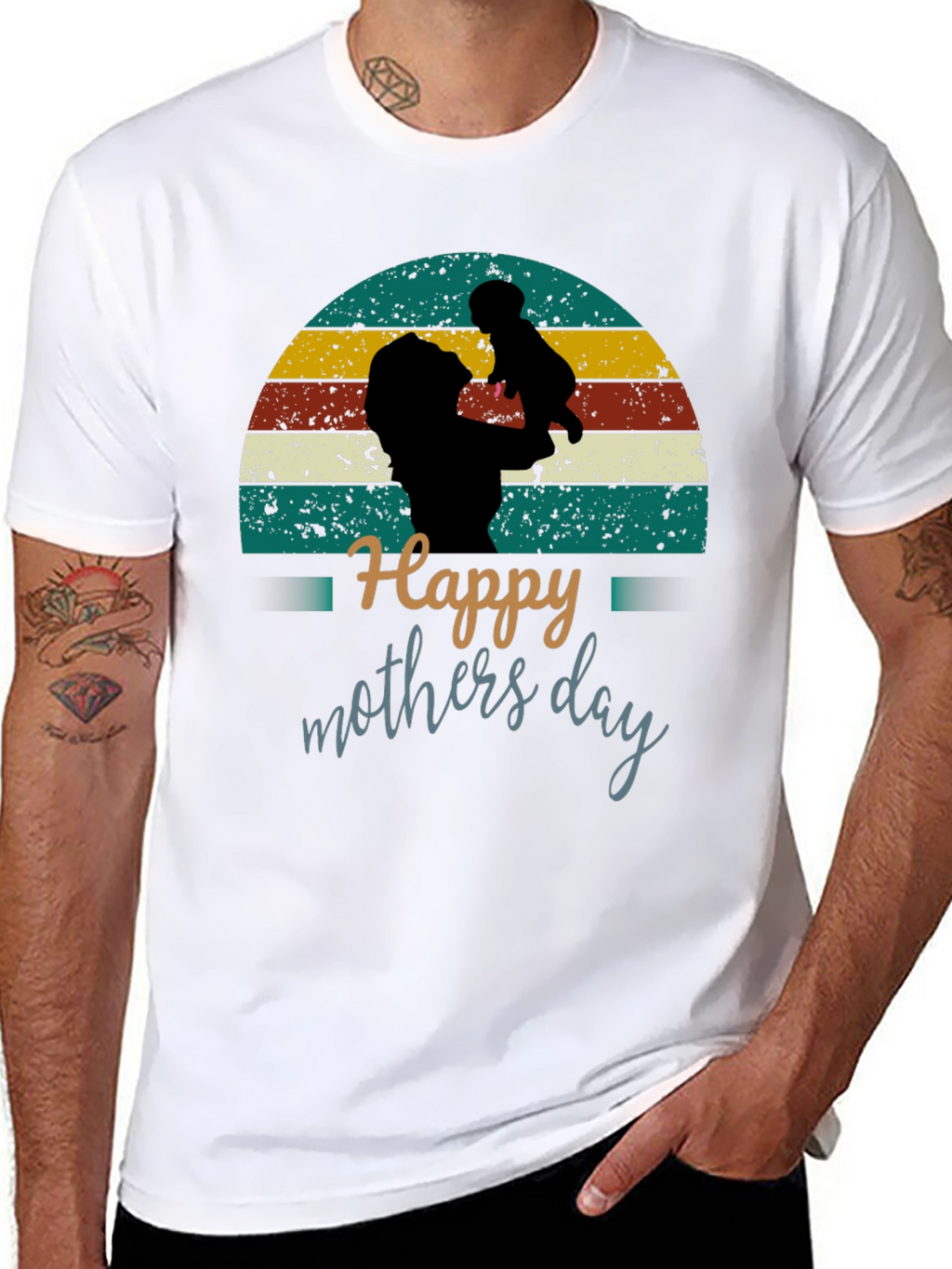 Happy Mothers Day Graphic Tee - Retro Style