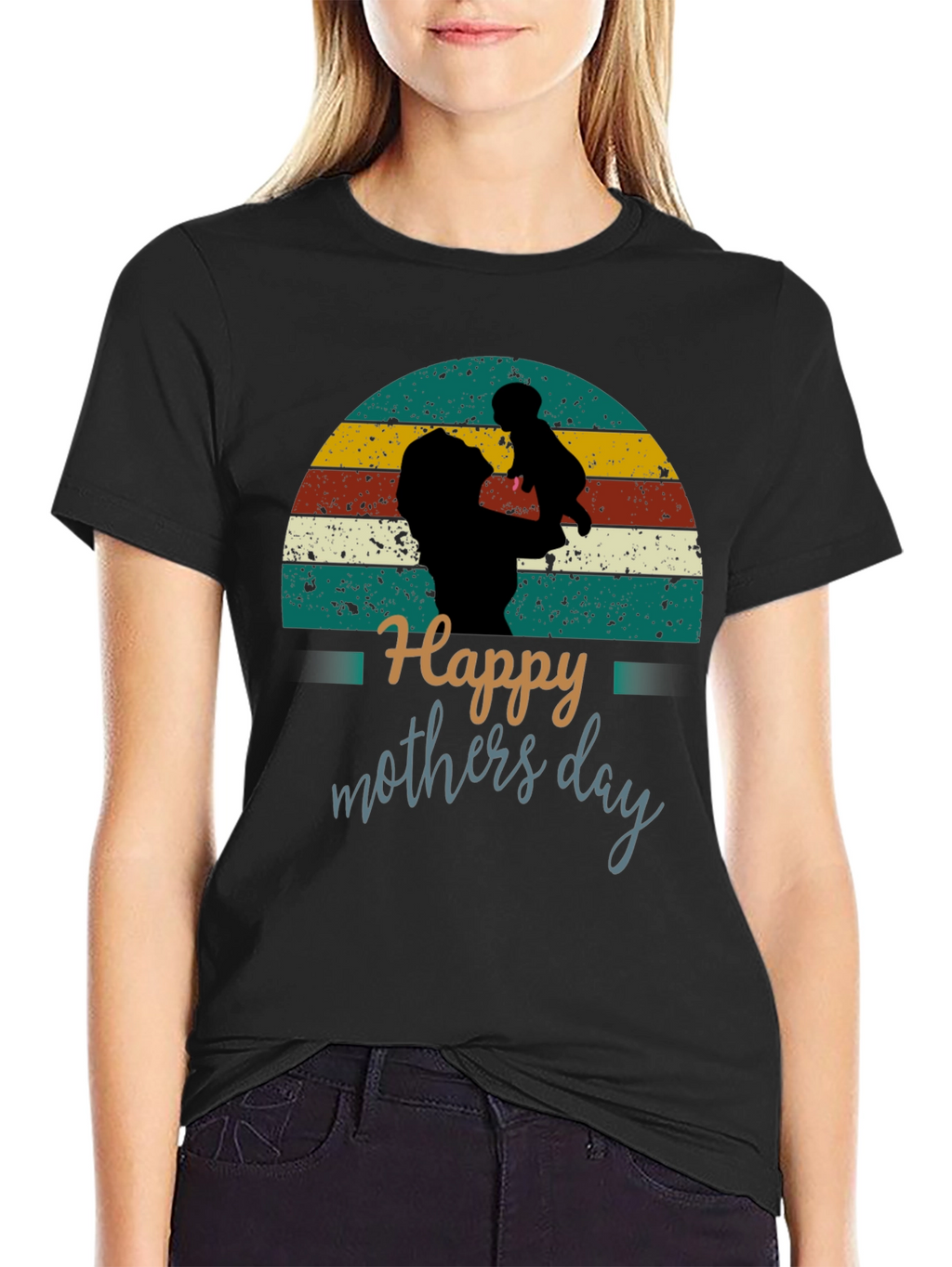 Happy Mothers Day Graphic Tee - Retro Style