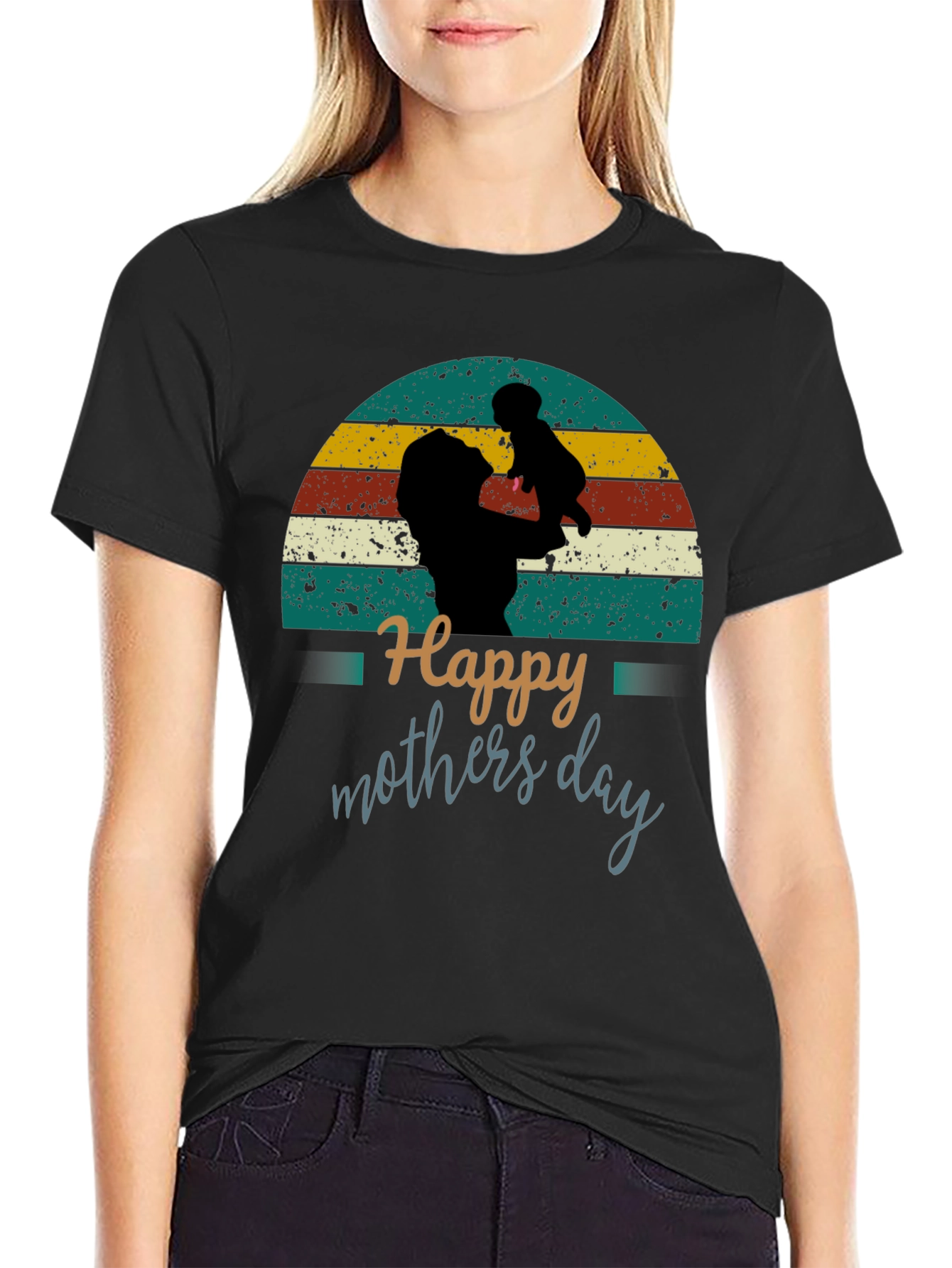 Happy Mothers Day Graphic Tee - Retro Style
