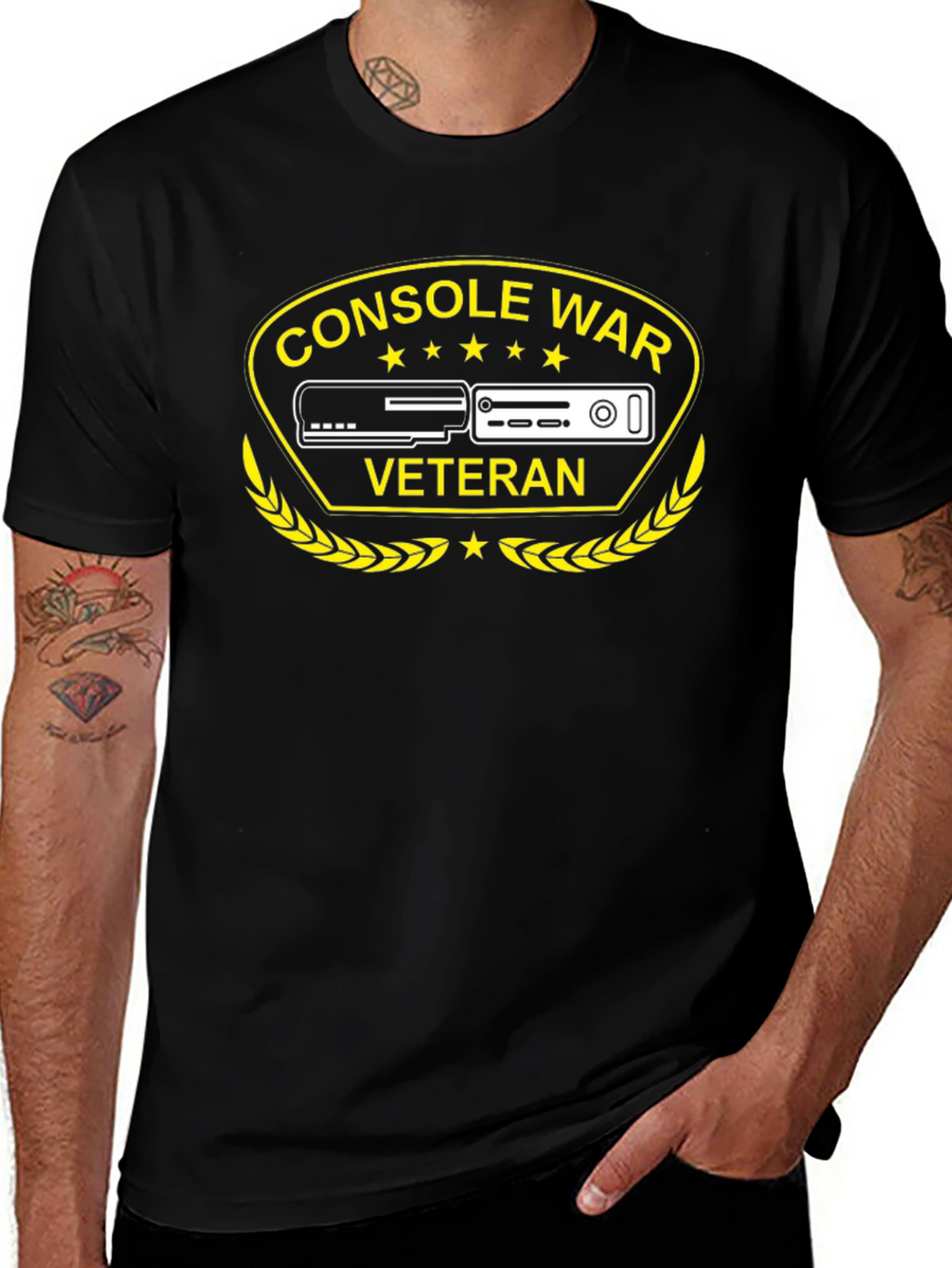Console War Veteran Black T-Shirt