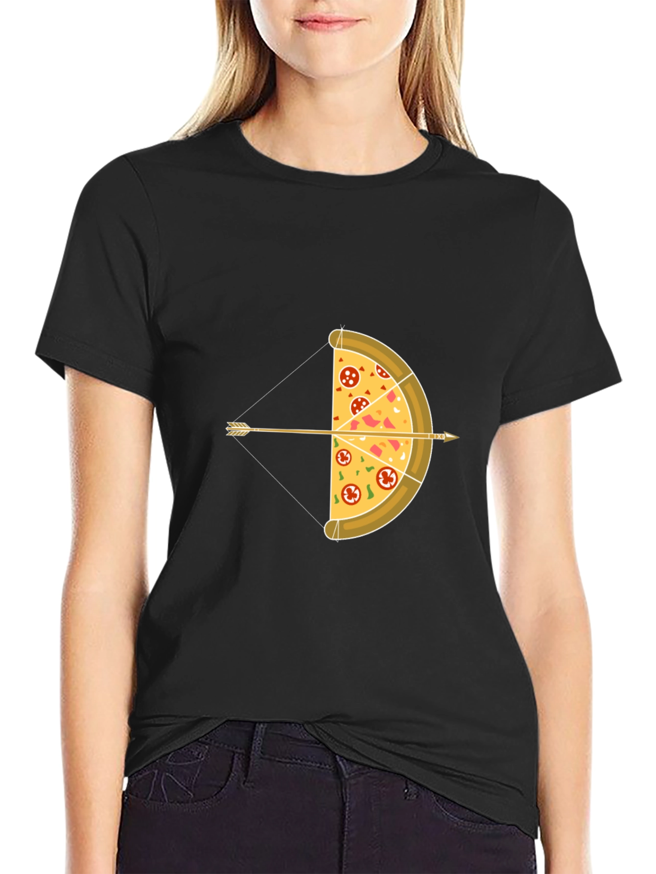 Pizza Archer T-Shirt - Novelty Bow and Arrow Tee