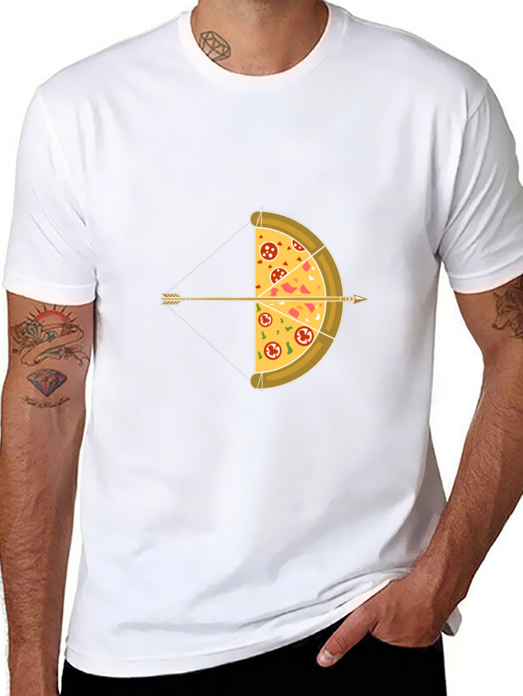 Pizza Archer T-Shirt - Novelty Bow and Arrow Tee