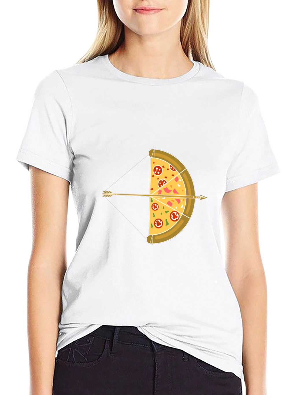 Pizza Archer T-Shirt - Novelty Bow and Arrow Tee