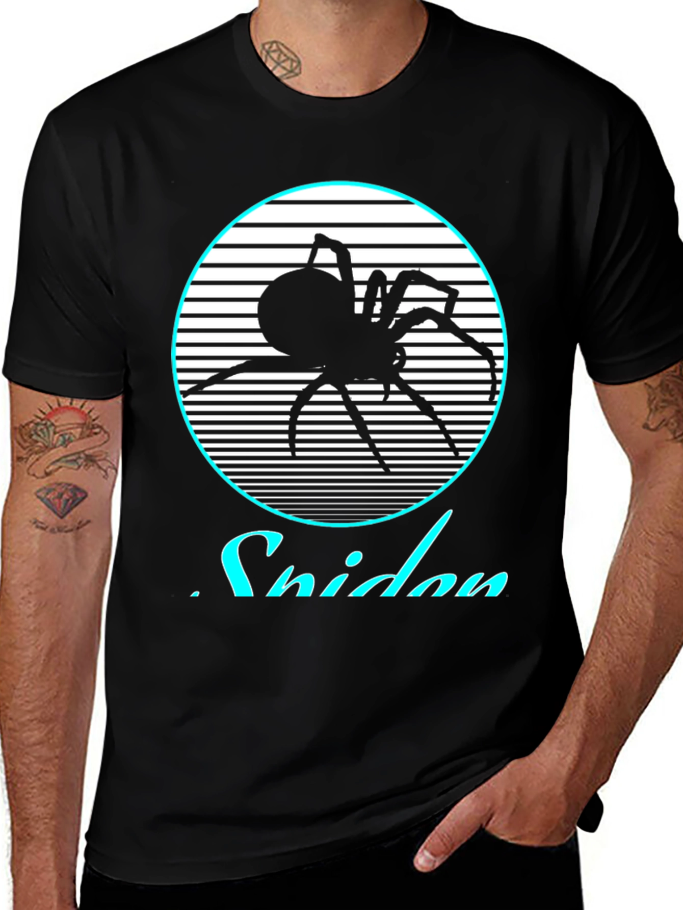 Retro Spider Graphic Tee - Black