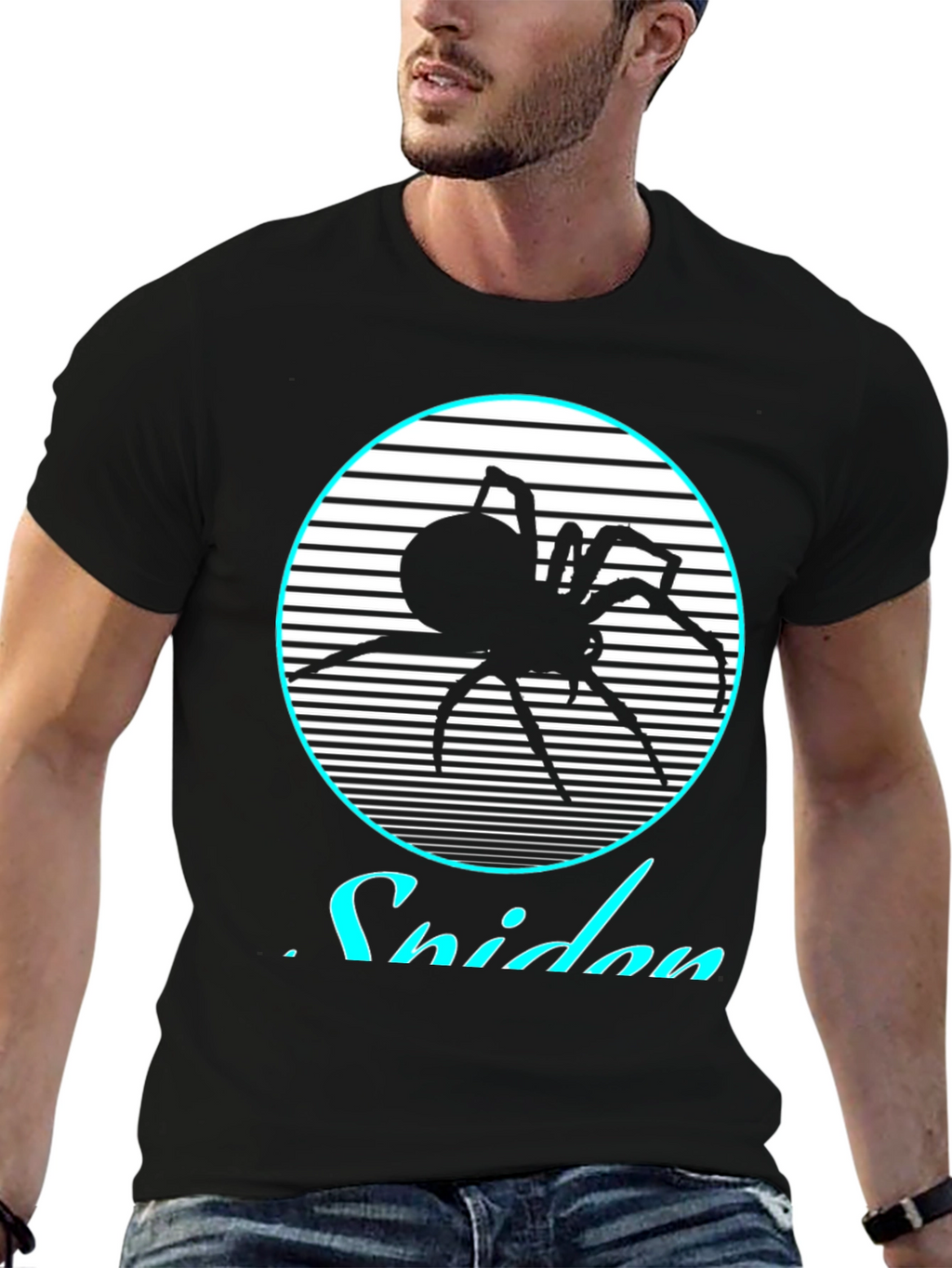 Retro Spider Graphic Tee - Black