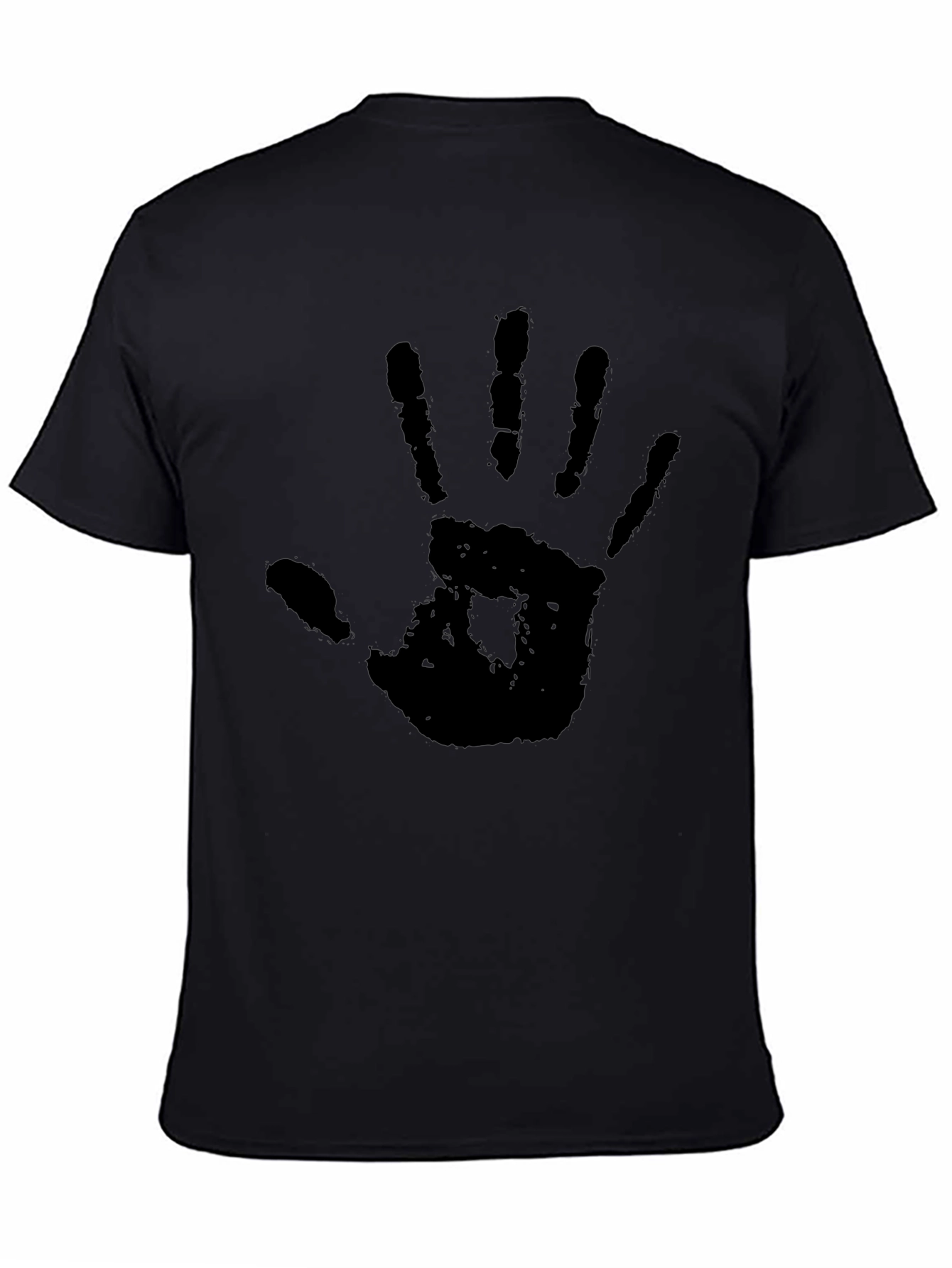 Hand Print Graphic T-Shirt - Black