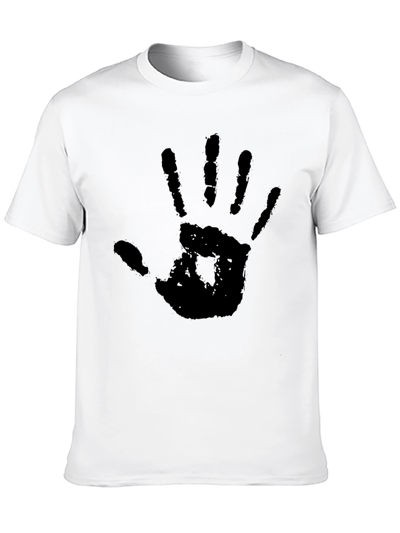 Hand Print Graphic T-Shirt - Black