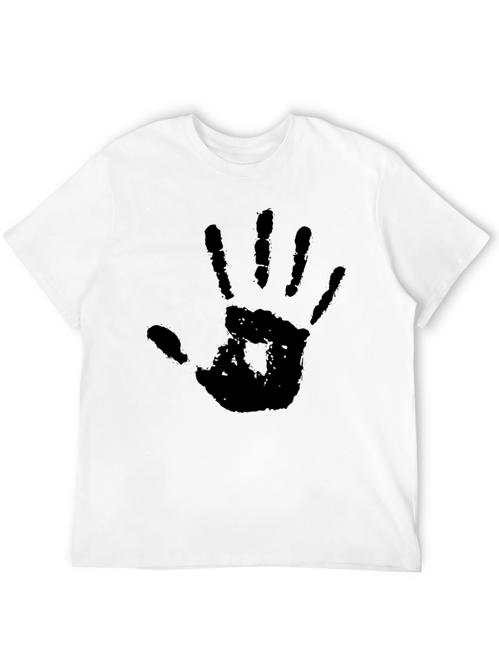 Hand Print Graphic T-Shirt - Black