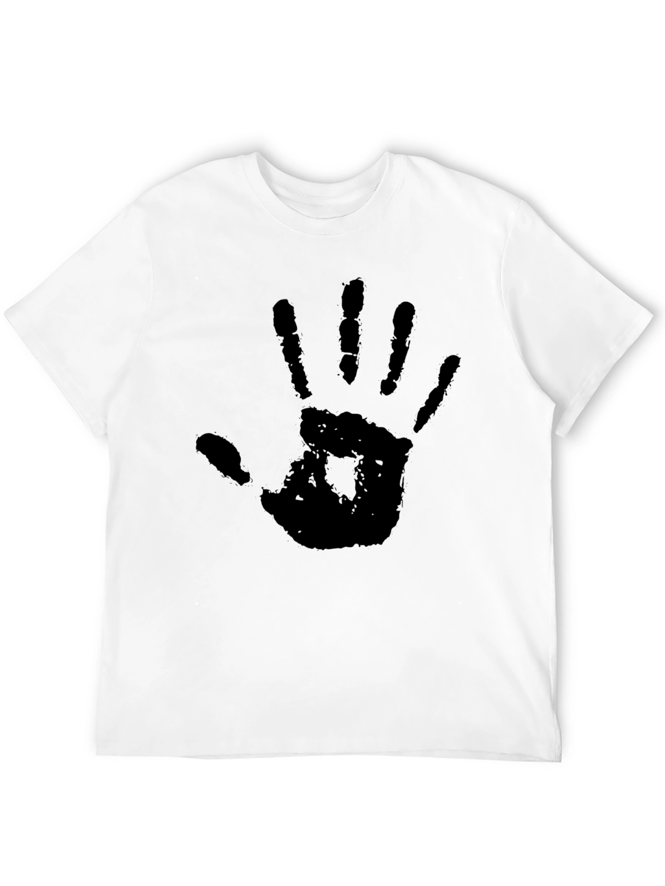 Hand Print Graphic T-Shirt - Black