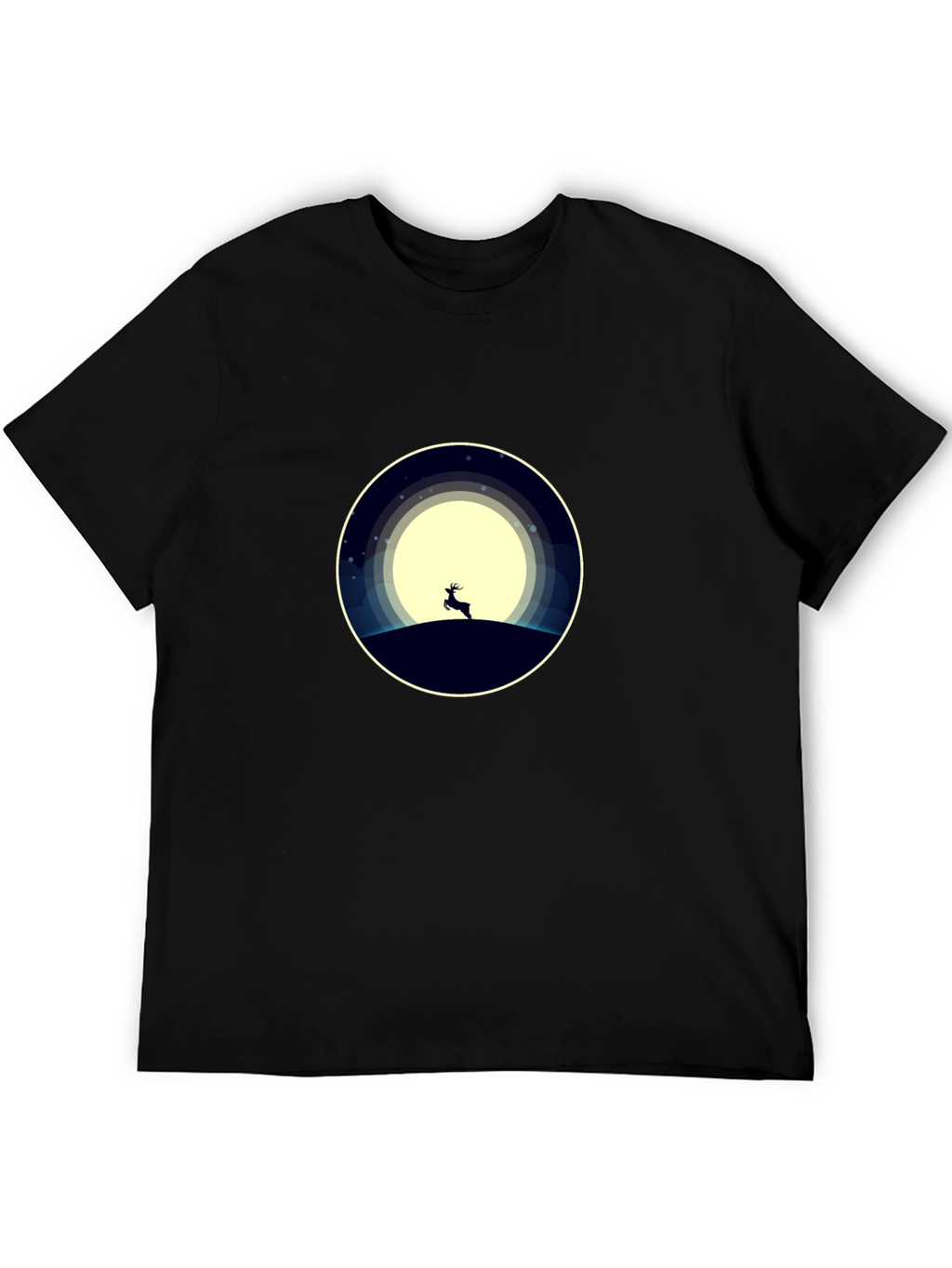 Moonlit Deer Graphic T-Shirt - Modern Style