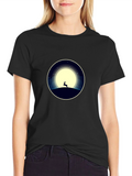 Moonlit Deer Graphic T-Shirt - Modern Style