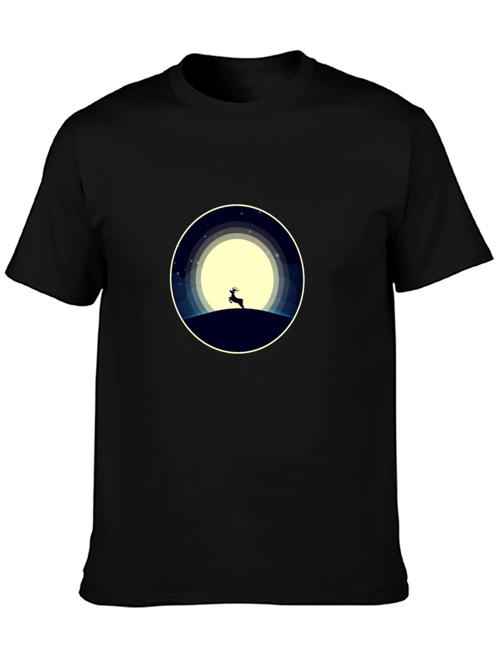 Moonlit Deer Graphic T-Shirt - Modern Style