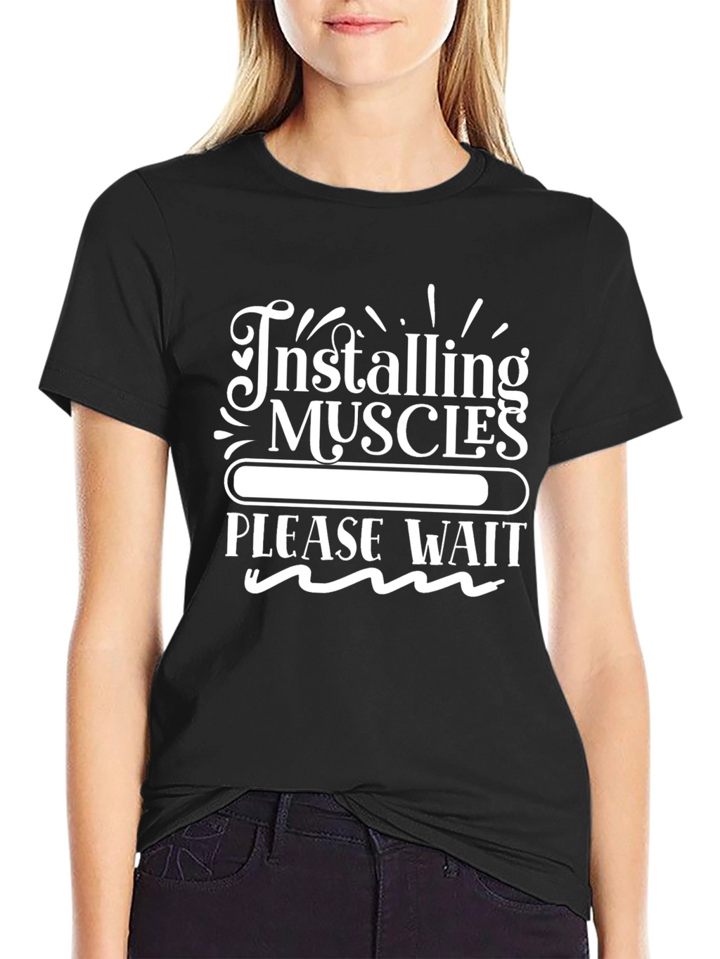 Installing Muscles T-Shirt - Funny Workout Tee