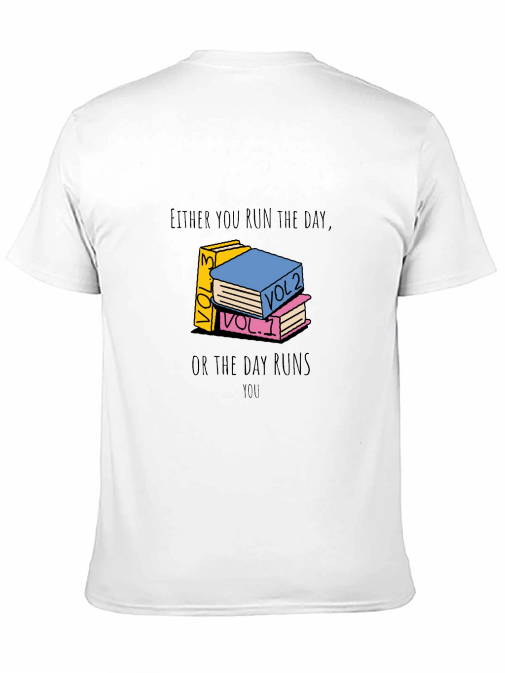 Motivational Book Stack Graphic Tee - Run The Day