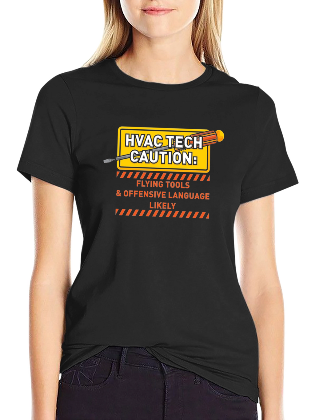 HVAC Tech Caution T-Shirt - Flying Tools