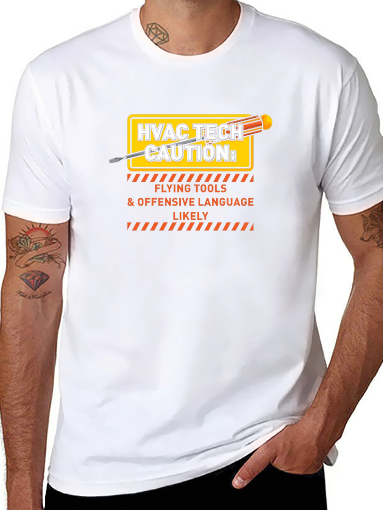 HVAC Tech Caution T-Shirt - Flying Tools