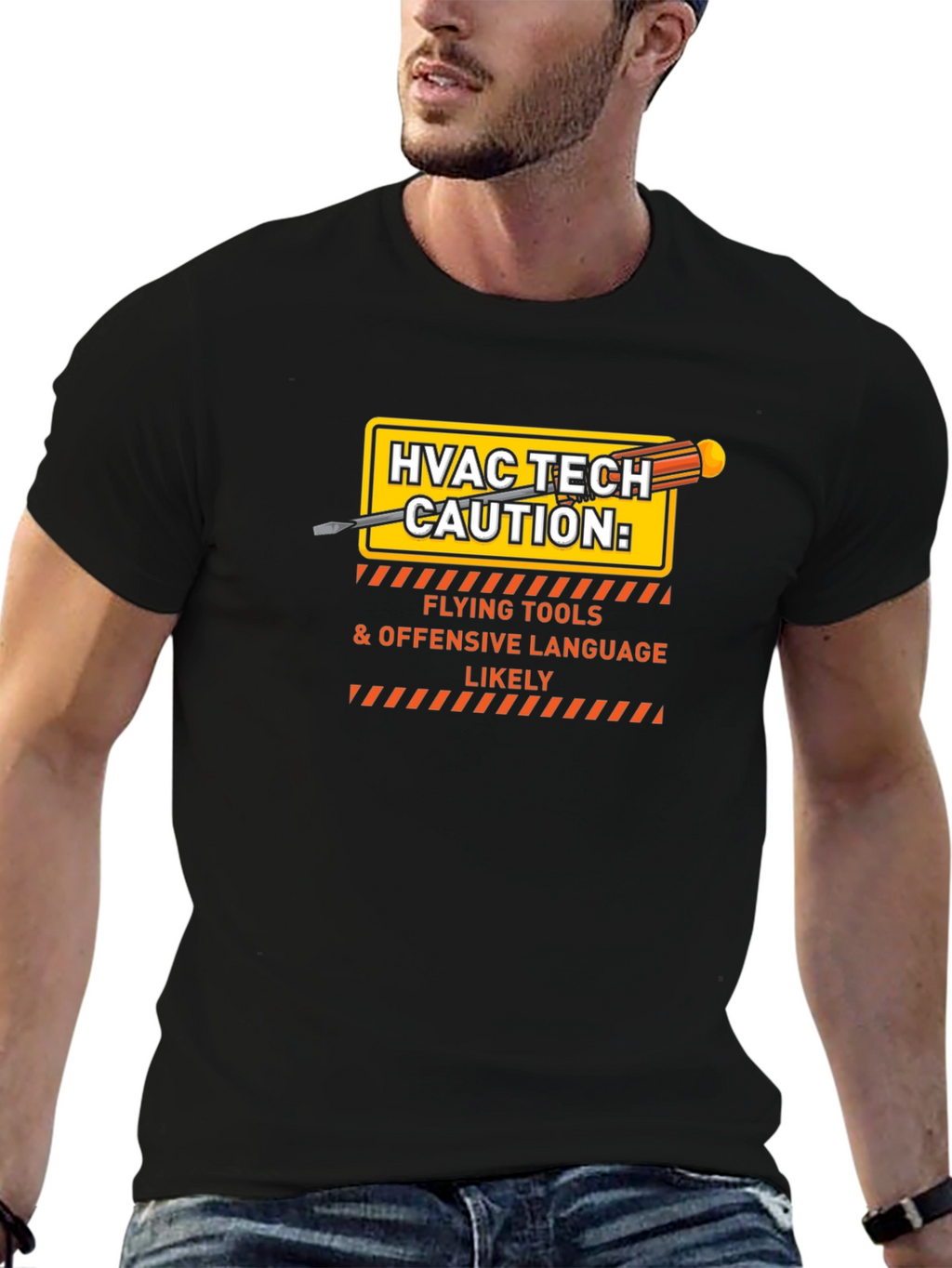 HVAC Tech Caution T-Shirt - Flying Tools