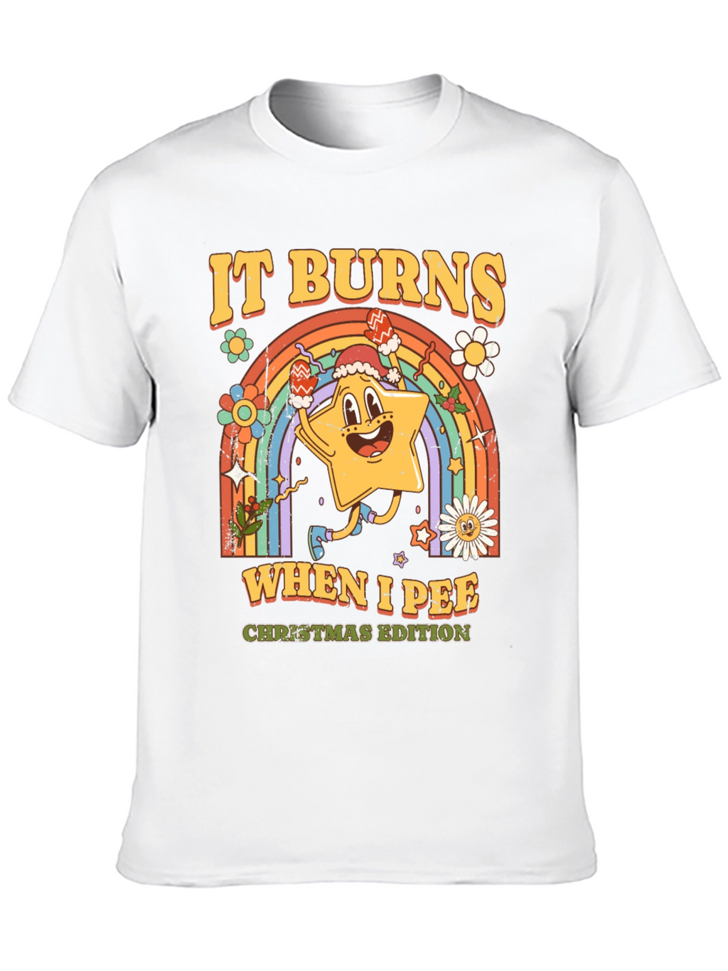 It Burns When I Pee Christmas Edition Black T-Shirt