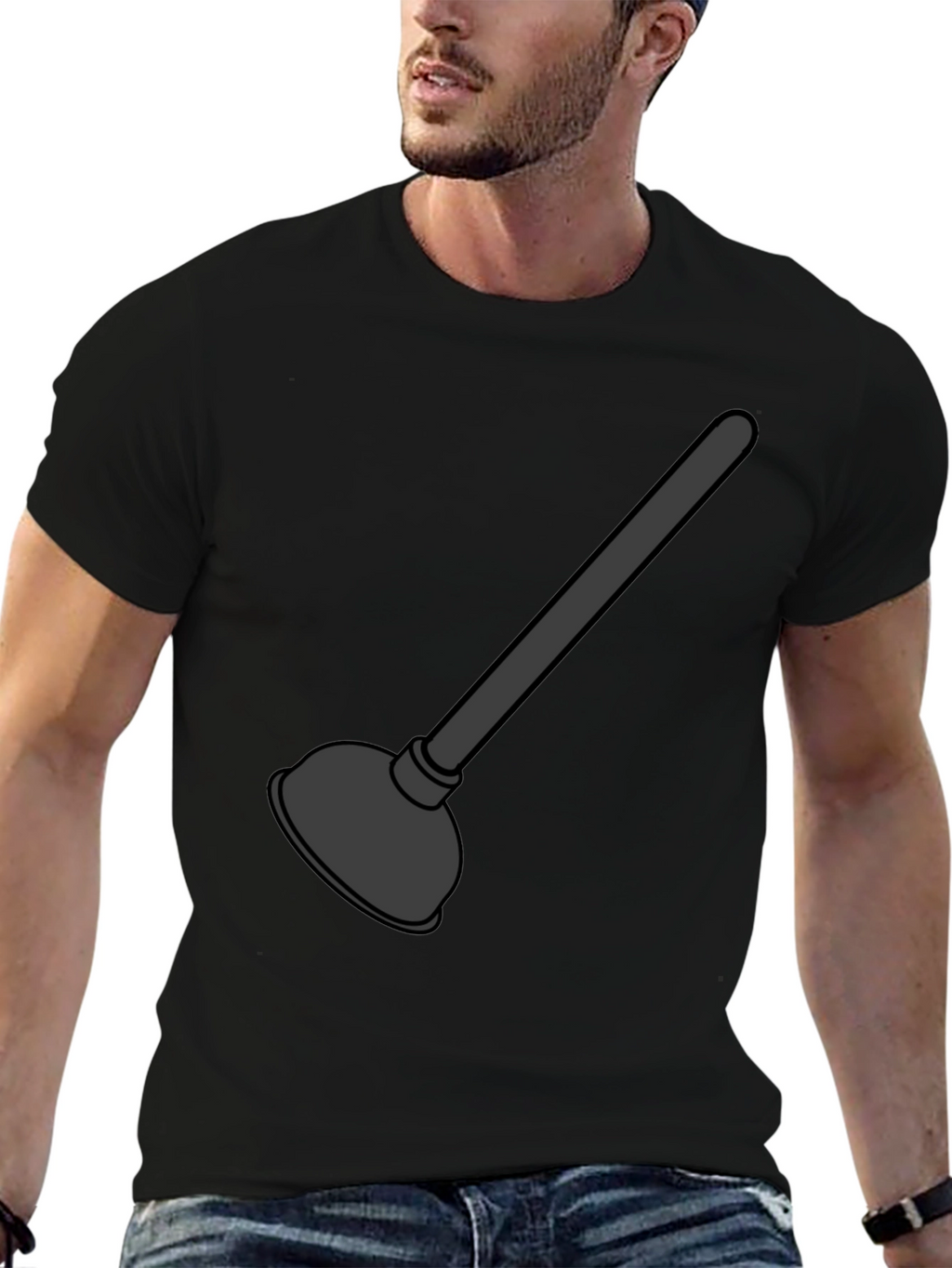 Plunger Graphic T-Shirt - Black