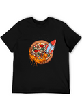 Planet Pizza T-Shirt - Rocket Launch Design