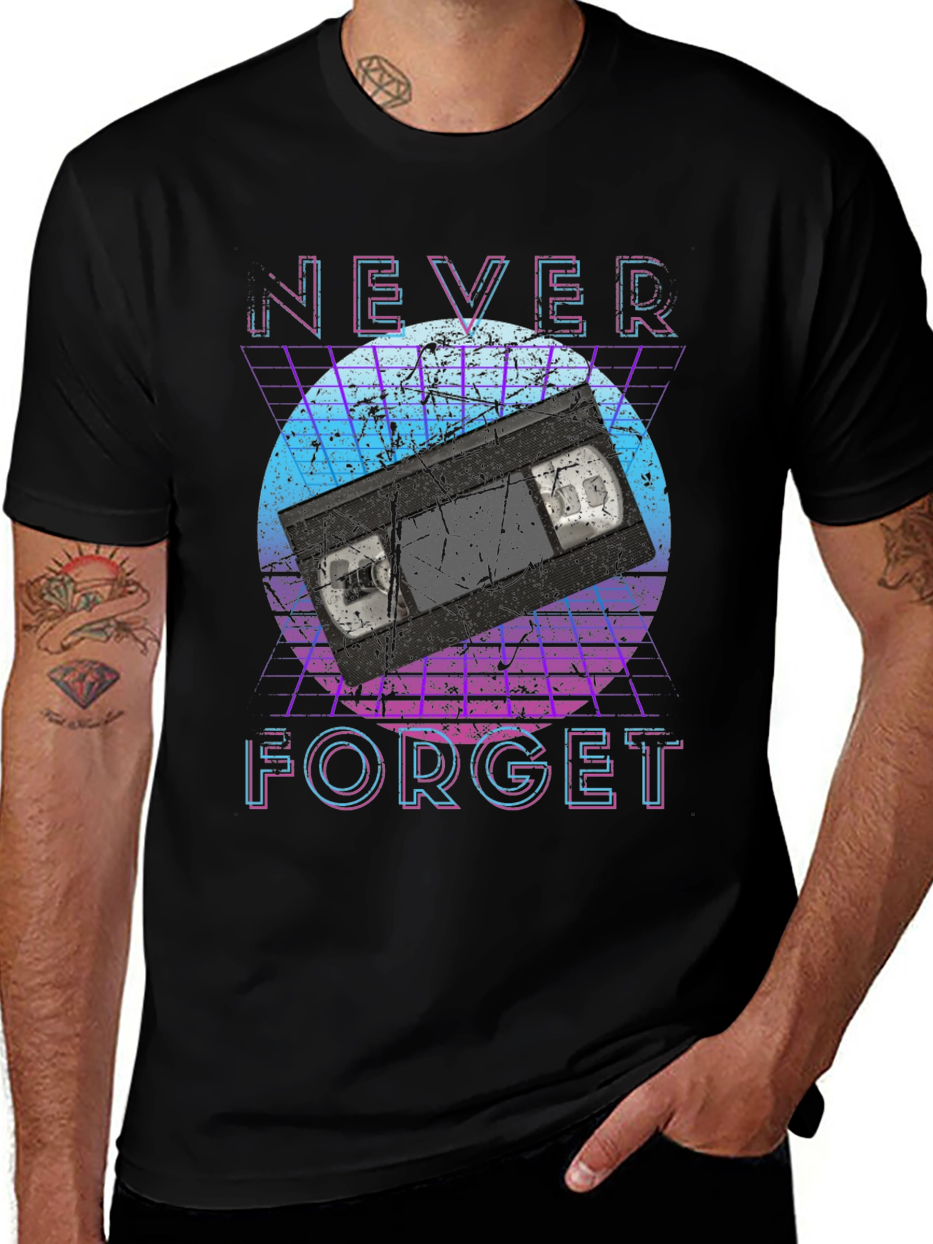 Retro Never Forget VHS Tape Graphic Tee