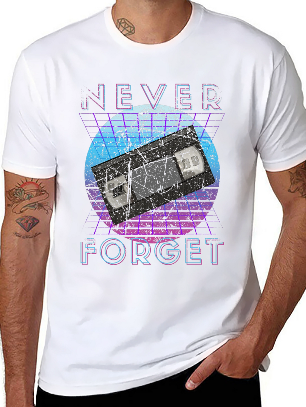 Retro Never Forget VHS Tape Graphic Tee