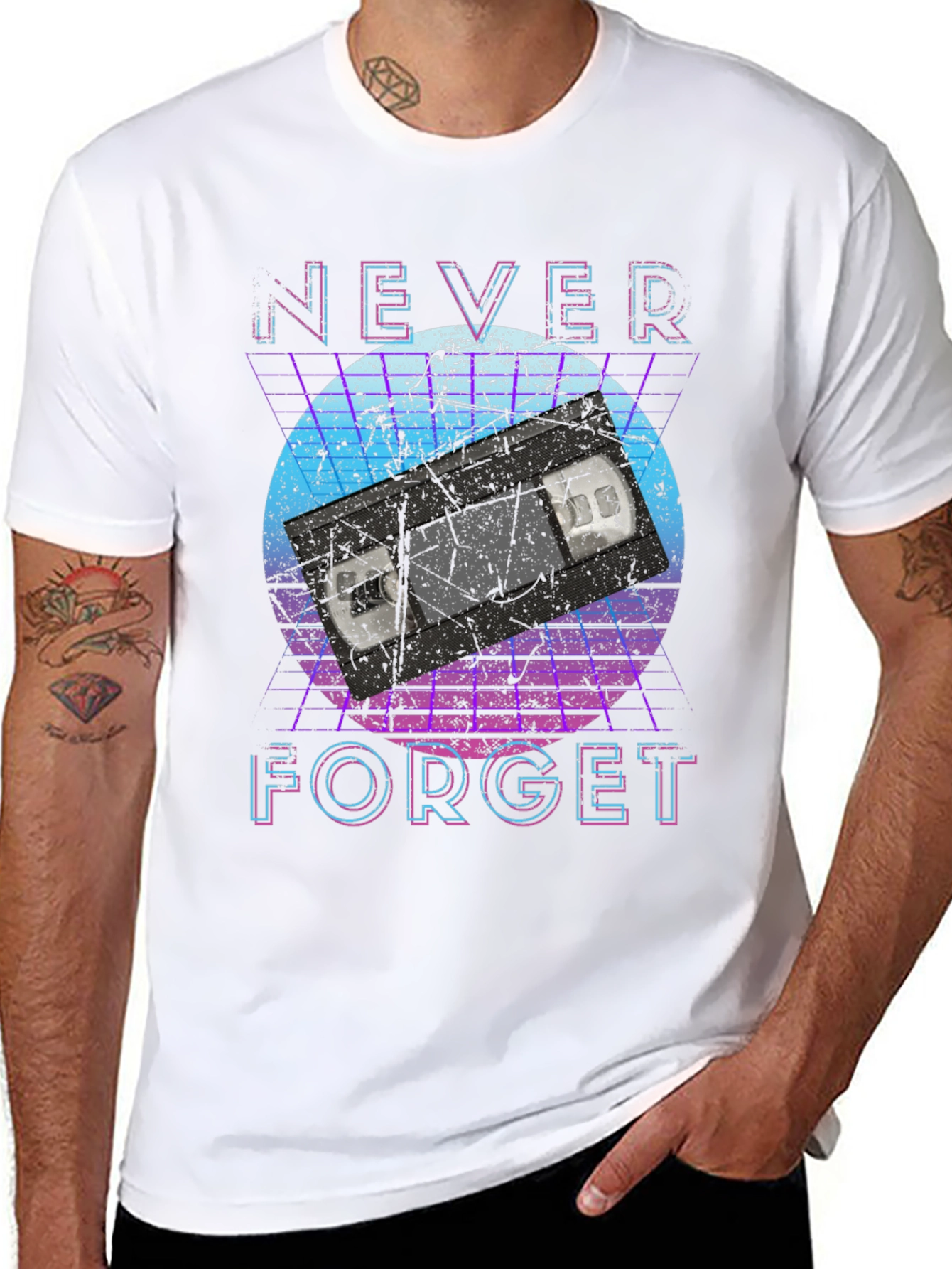 Retro Never Forget VHS Tape Graphic Tee