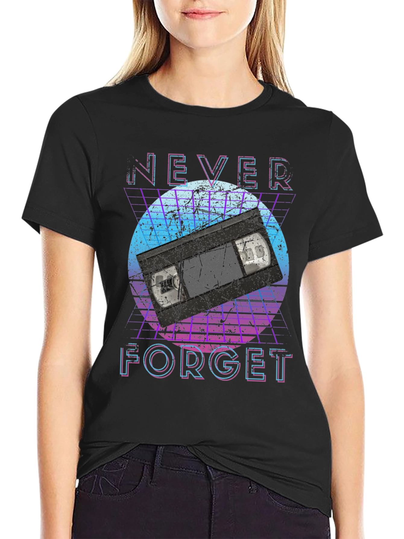 Retro Never Forget VHS Tape Graphic Tee