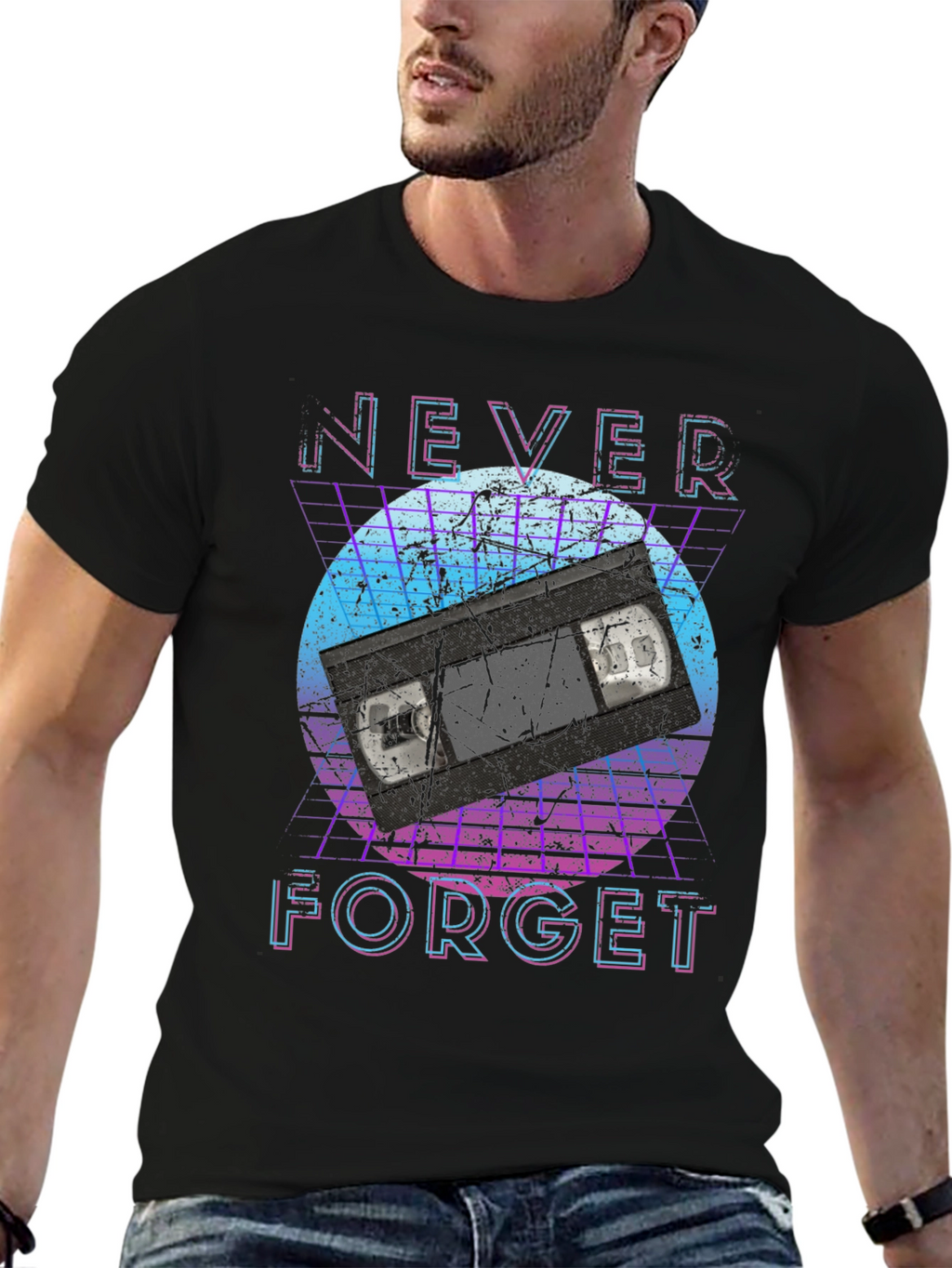 Retro Never Forget VHS Tape Graphic Tee