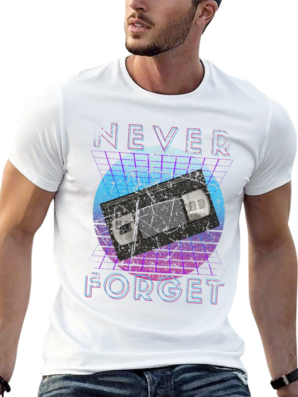 Retro Never Forget VHS Tape Graphic Tee