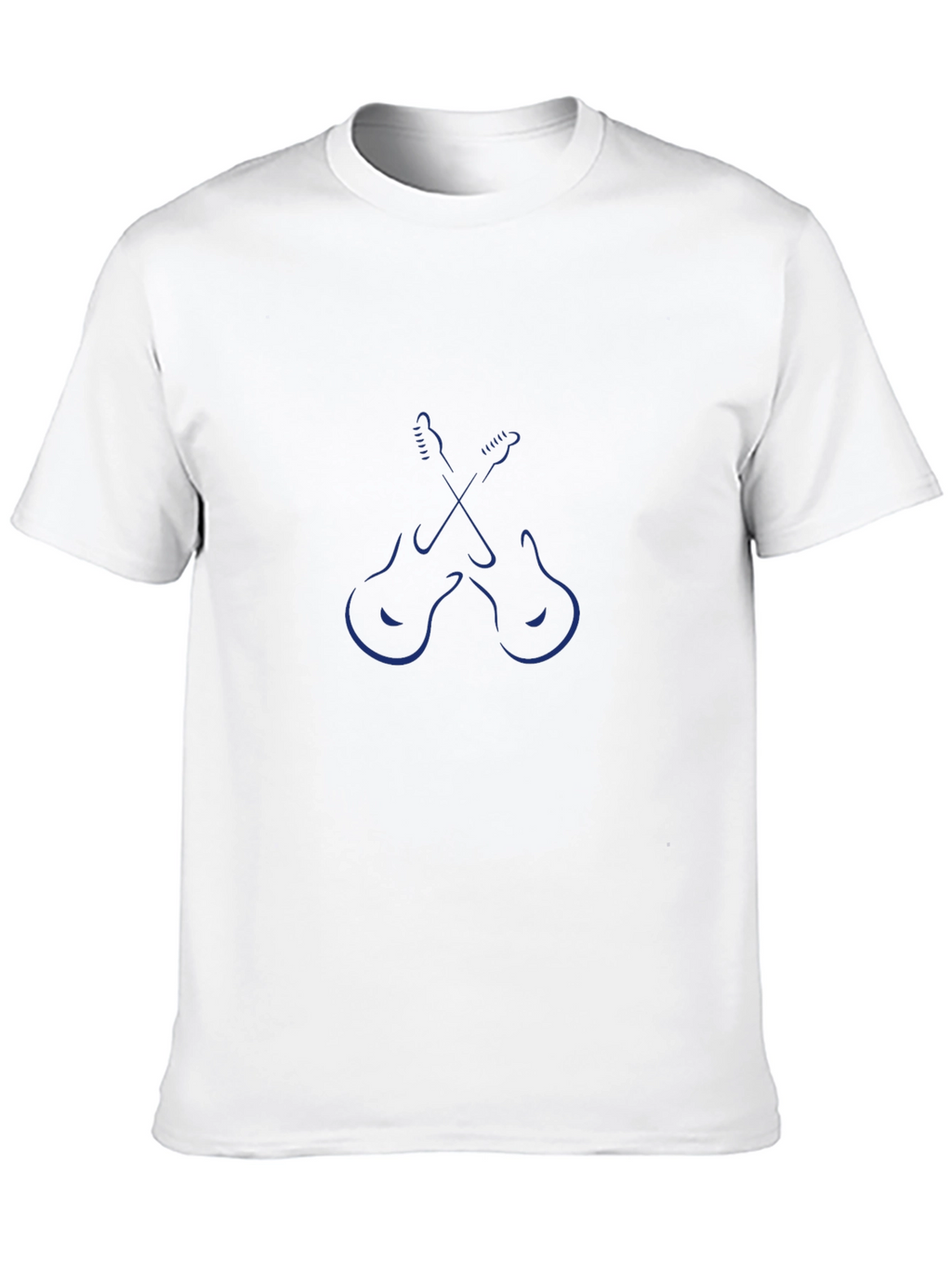 Cool Crossed Guitars Graphic Black T-Shirt