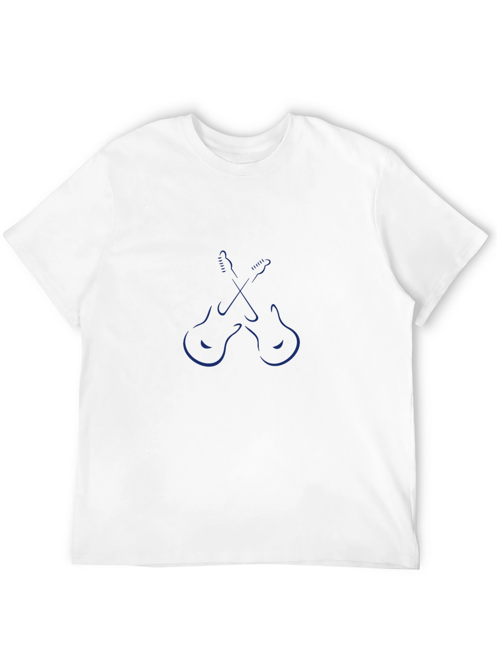 Cool Crossed Guitars Graphic Black T-Shirt