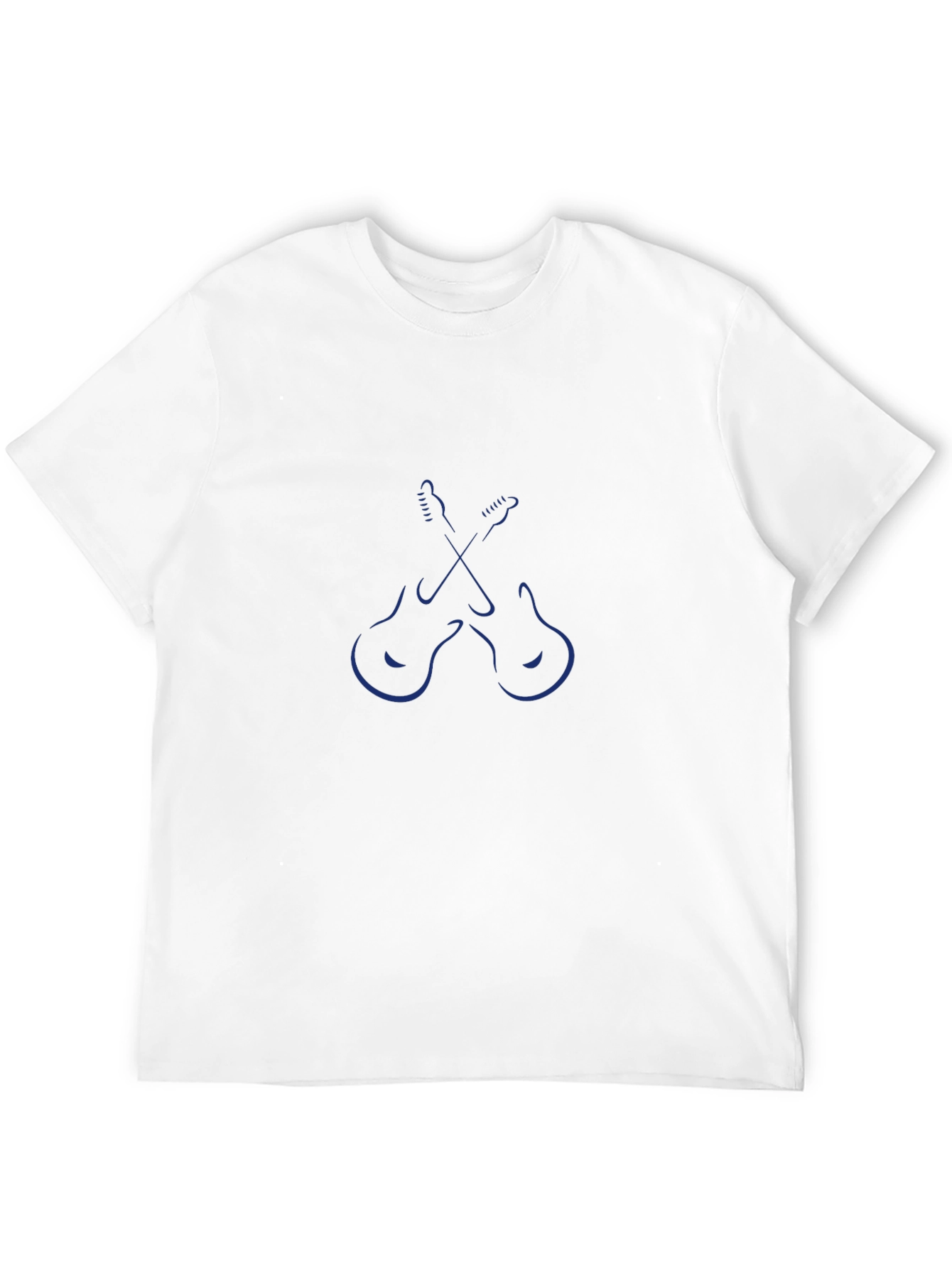 Cool Crossed Guitars Graphic Black T-Shirt